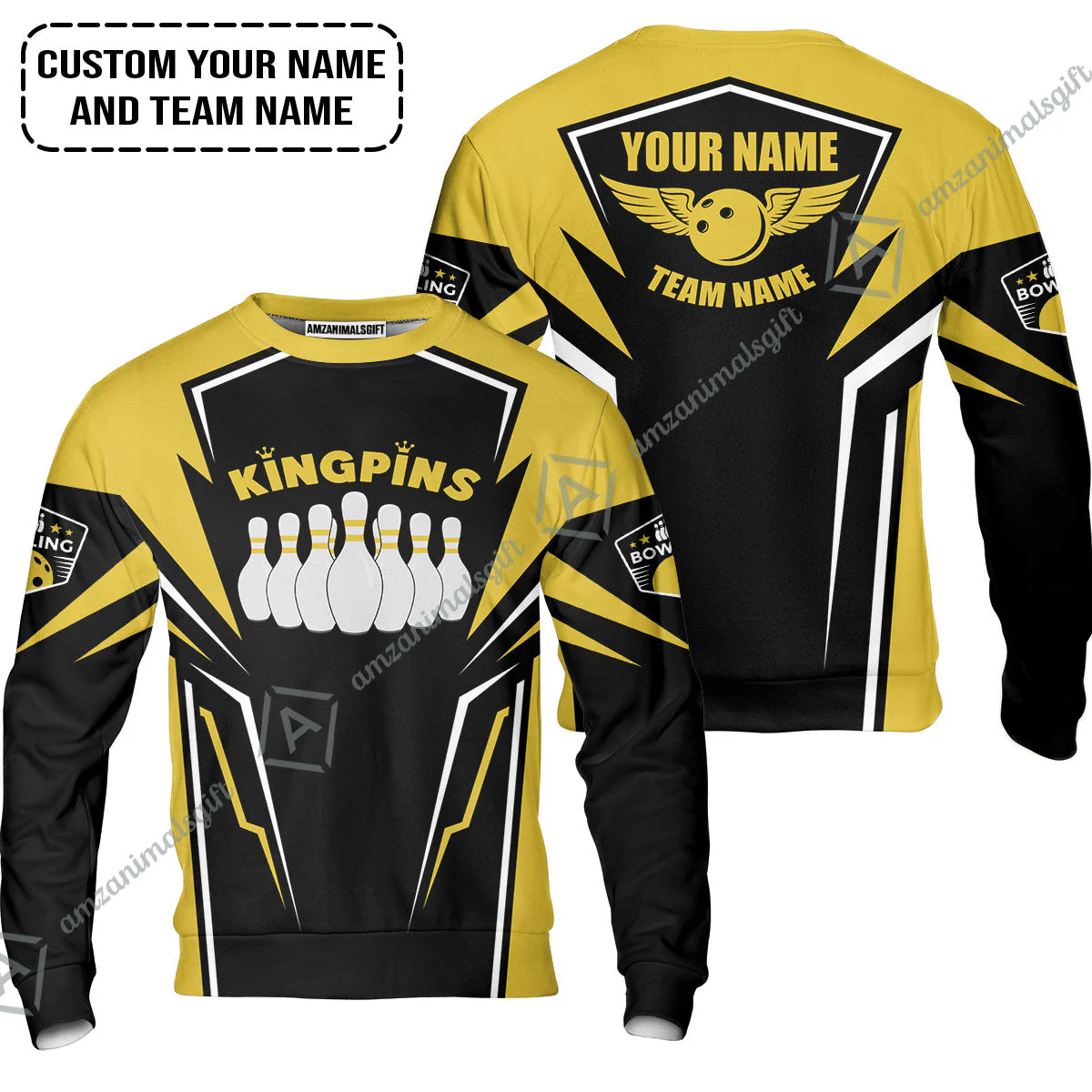 Bowling Custom Hawaiian Shirt - Custom Name King Pins Bowling Team Personalized Hawaiian Shirt - Image 5