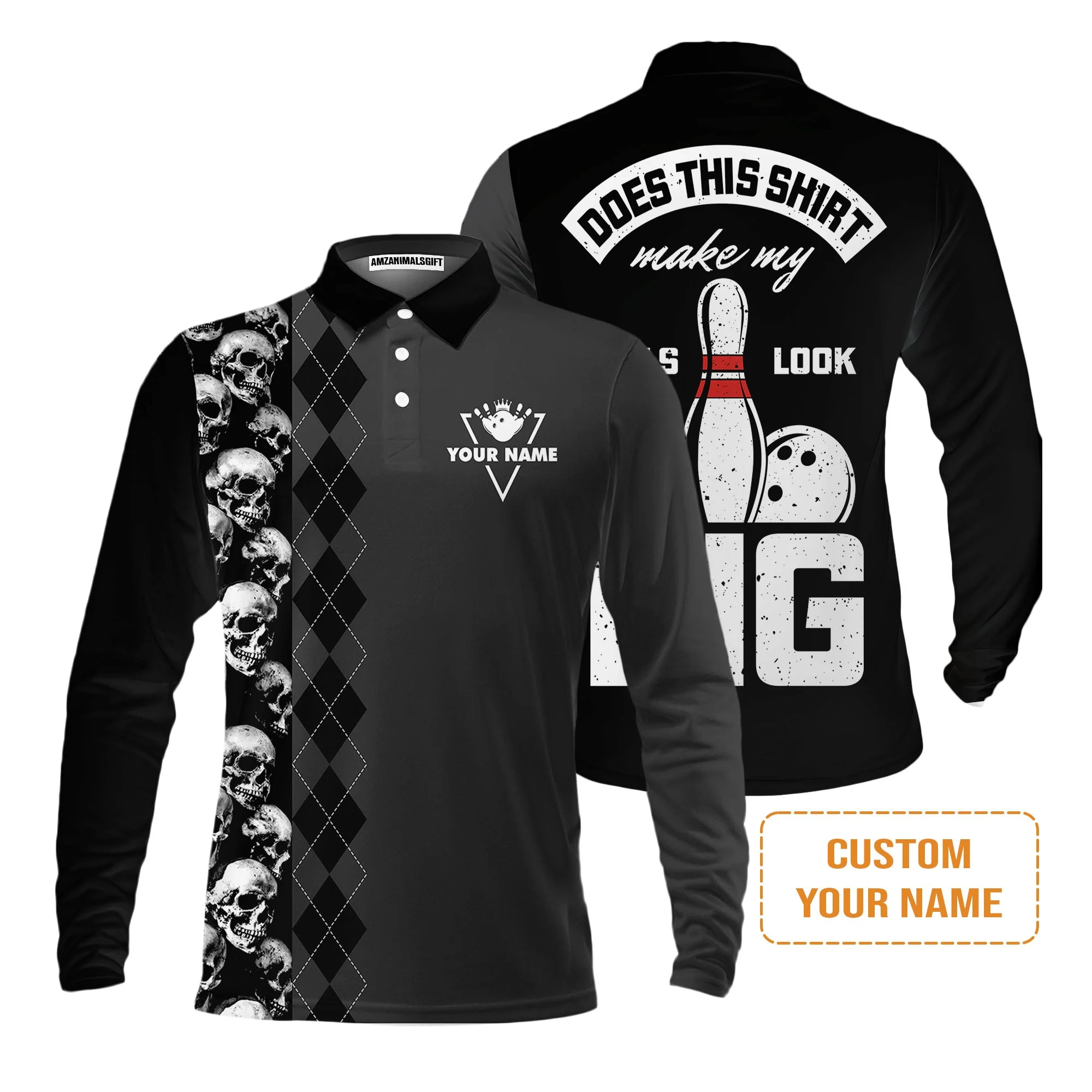 Bowling Custom Hoodie - Custom Name Bowling Does This Shirt Make My Ball Look Big Personalized Bowling Hoodie - Image 4