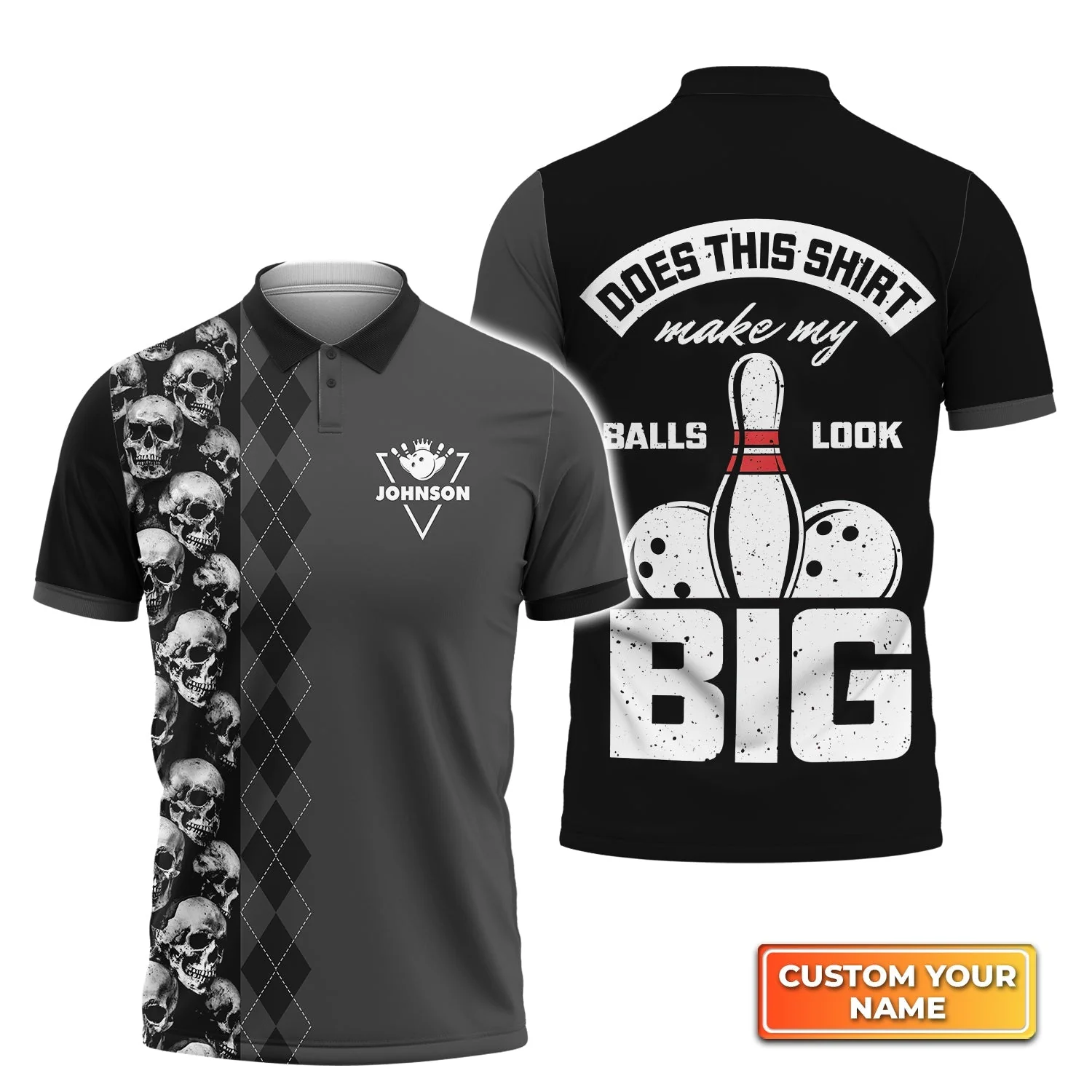 Bowling Custom Hoodie - Custom Name Bowling Does This Shirt Make My Ball Look Big Personalized Bowling Hoodie - Image 5