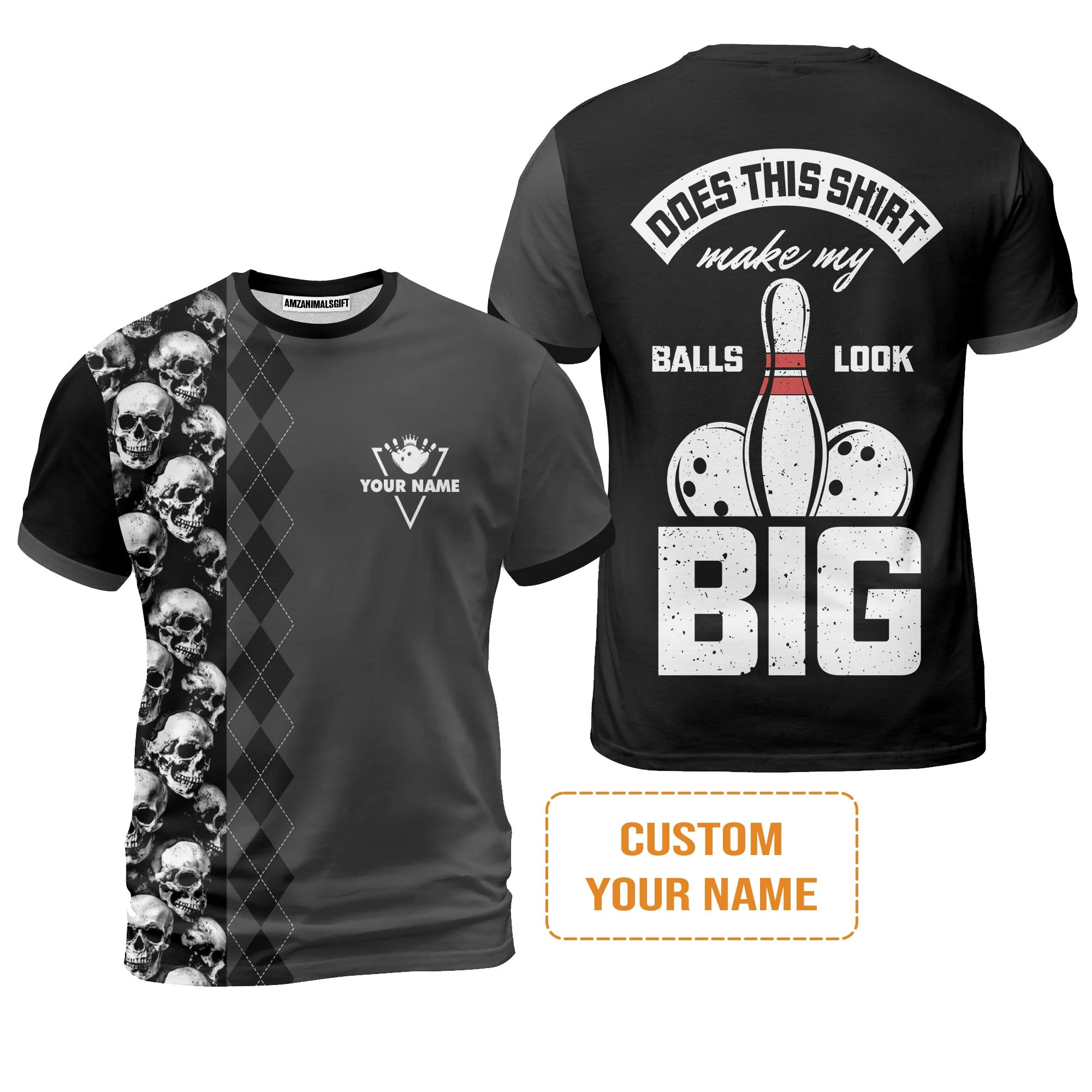 Bowling Custom Hoodie - Custom Name Bowling Does This Shirt Make My Ball Look Big Personalized Bowling Hoodie - Image 7