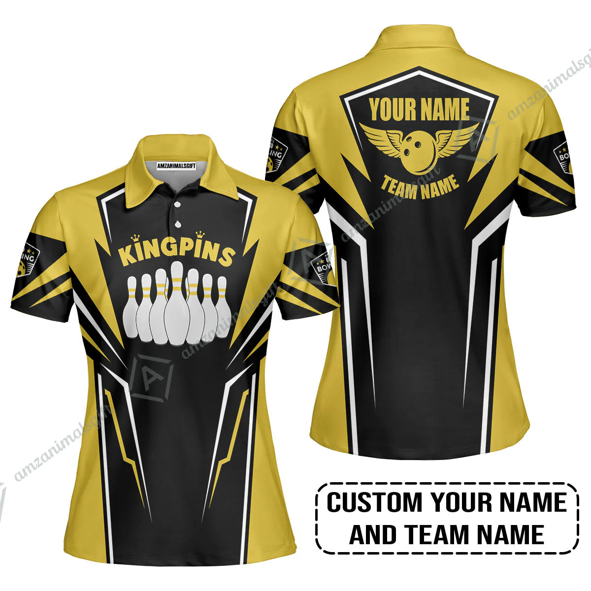 Bowling Custom Hoodie - Custom Name King Pins Bowling Team Personalized Hoodie - Image 7