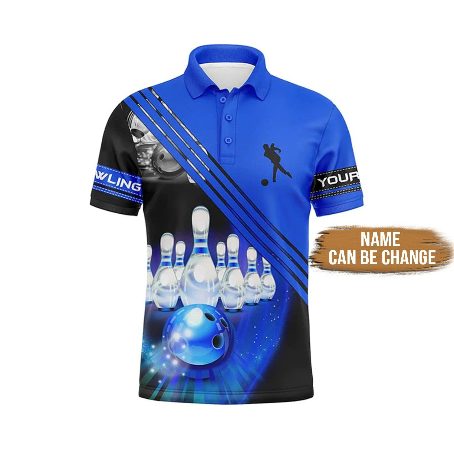 Bowling Custom Men Polo Shirt - Custom Bowling Shirts For Men Bowling Ball And Pins Personalized Bowling Polo Shirt - Perfect Gift For Friend, Family