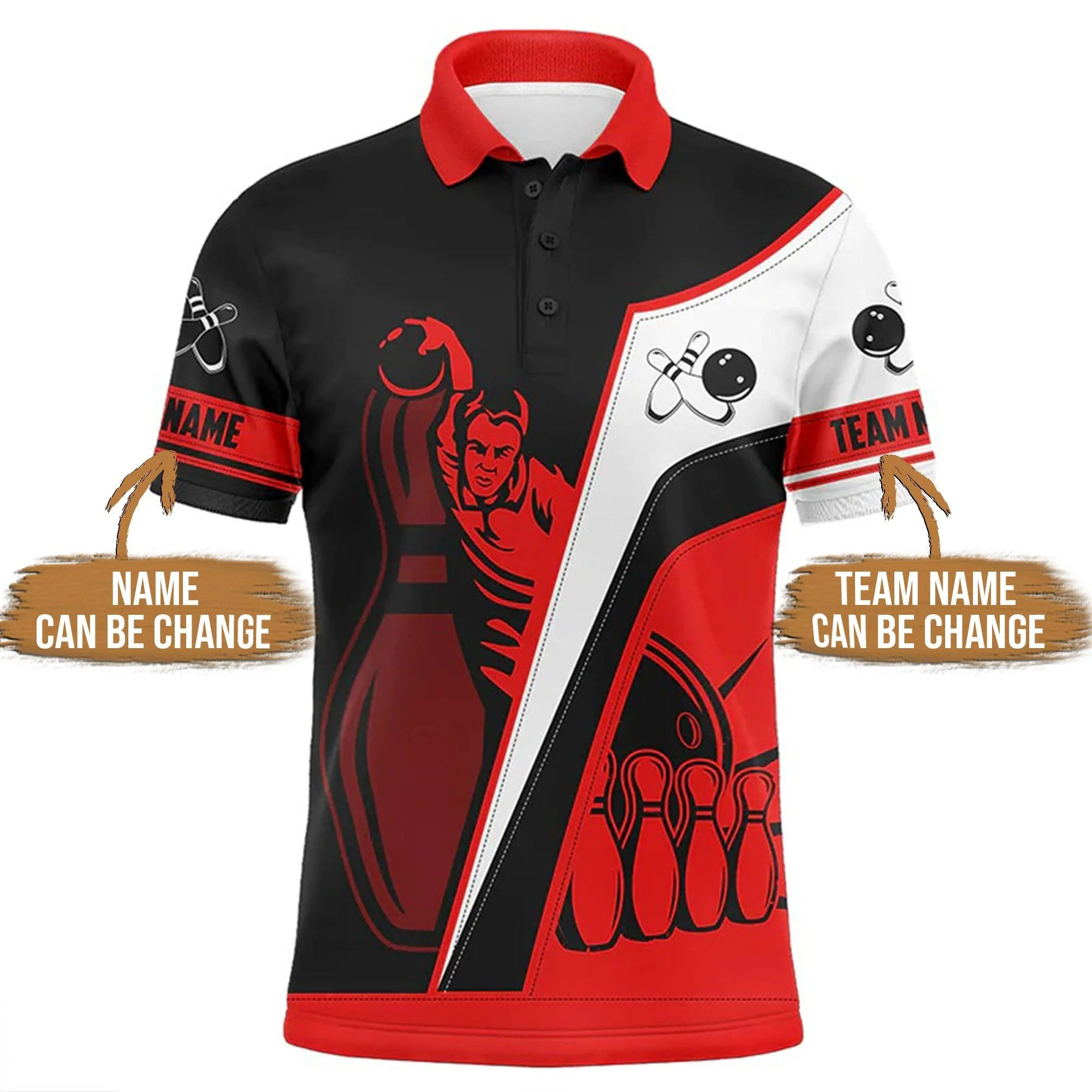 Bowling Custom Men Polo Shirt - Custom Bowling Team Multicolor Personalized Bowling Polo Shirt - Perfect Gift For Friend, Family