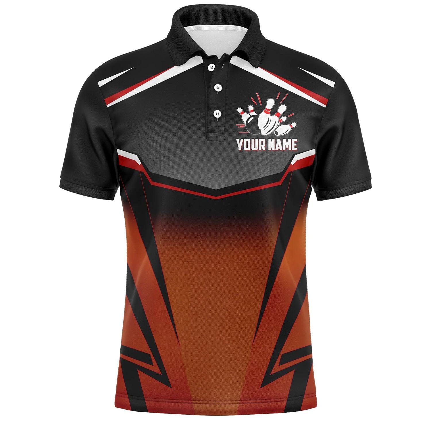 Bowling Custom Men Polo Shirt - Custom Kingpins Orange Polo Bowling Personalized Bowling Polo Shirt - Perfect Gift For Friend, Family - Image 2