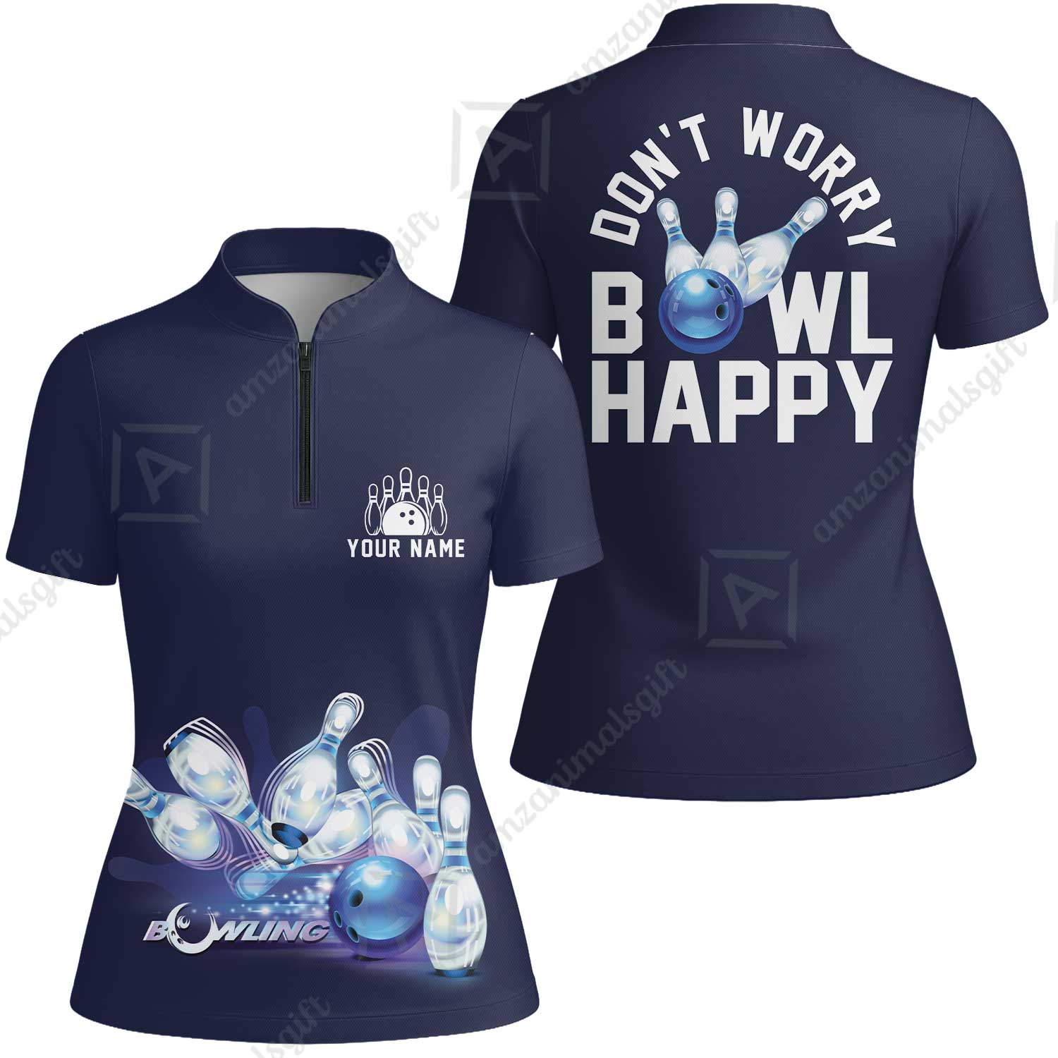 Bowling Custom Men Polo Shirt - Custom Name Polo Shirt, Don't Worry Bowl Happy Personalized Bowling Polo Shirt - Gift For Friend, Family, Bowling Lovers - Image 14