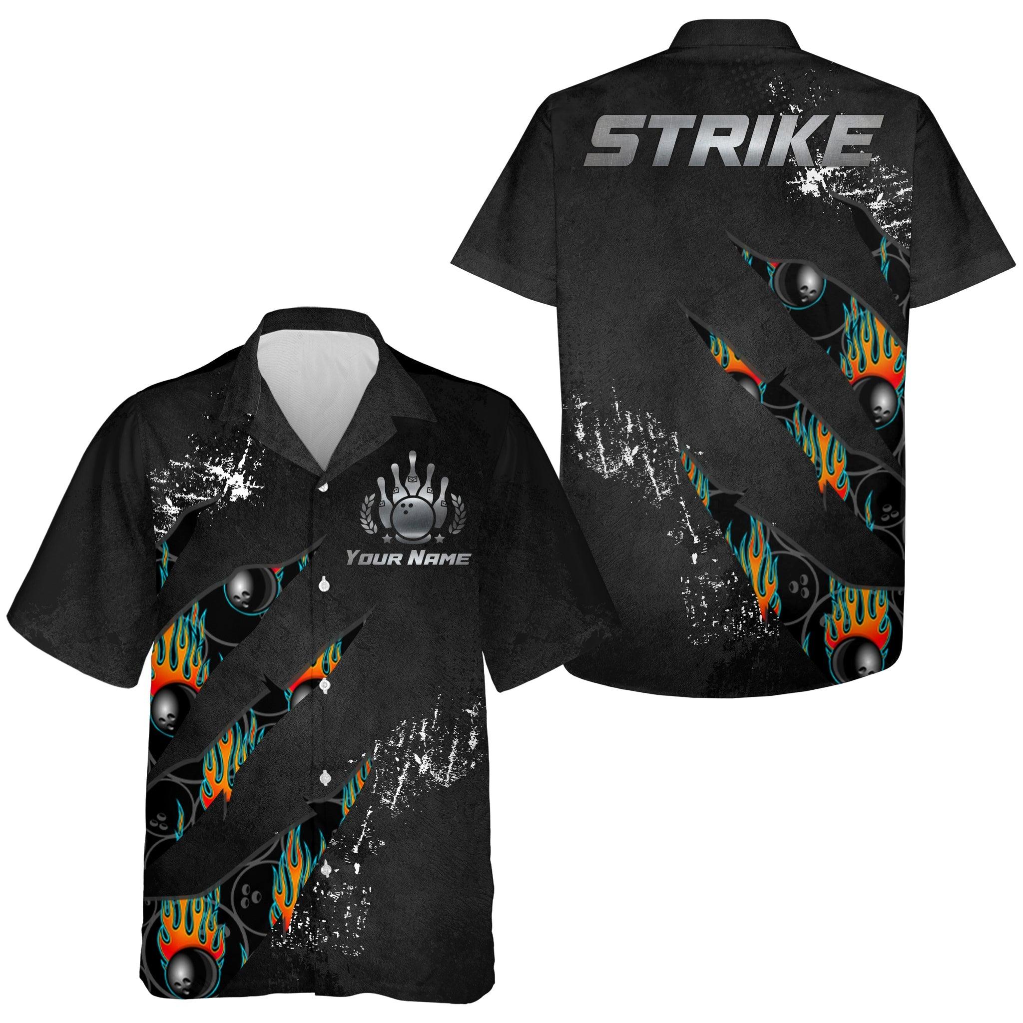 Bowling Custom Name Hawaiian Shirt, Cool Strike Bowling Personalized Hawaiian Shirts For Men Women, Team, Bowling Lovers, Bowlers