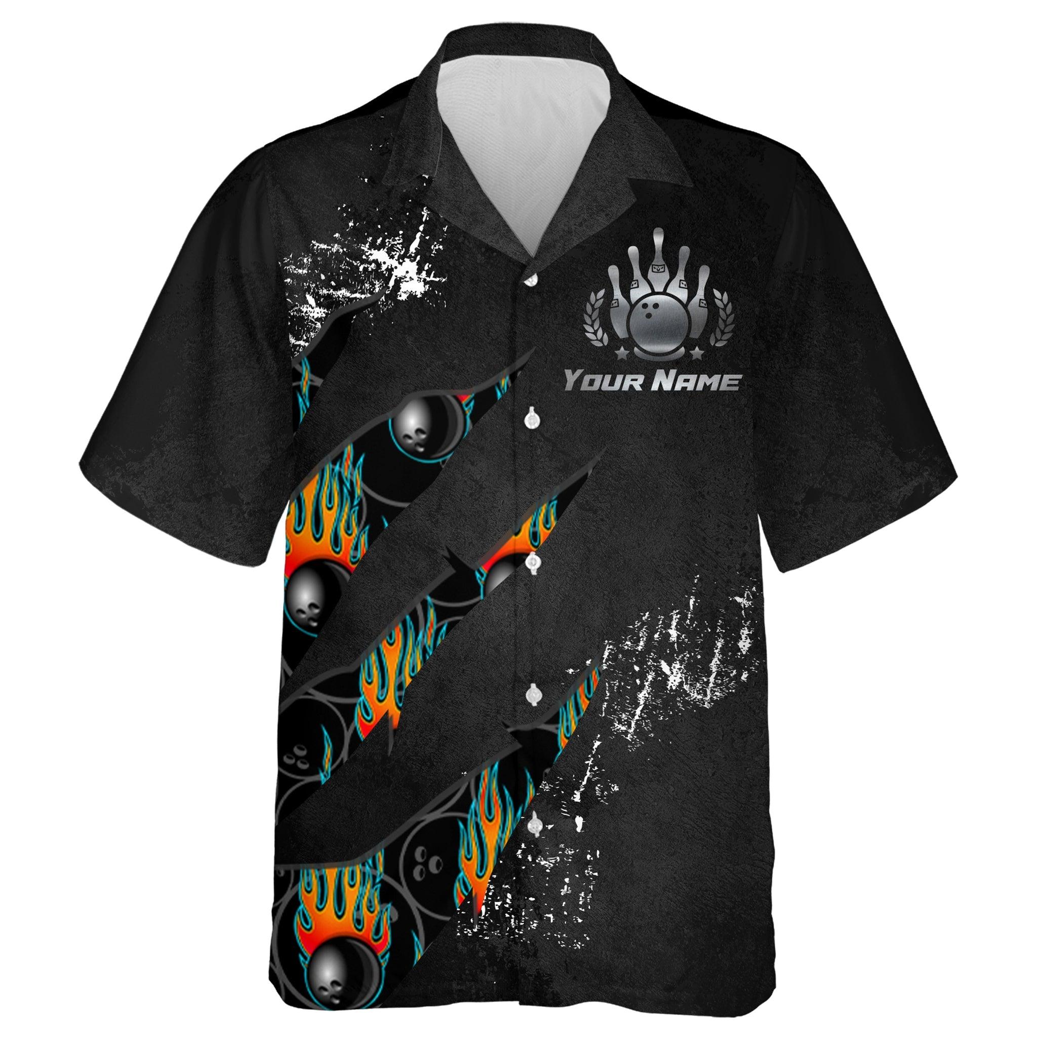 Bowling Custom Name Hawaiian Shirt, Cool Strike Bowling Personalized Hawaiian Shirts For Men Women, Team, Bowling Lovers, Bowlers - Image 2