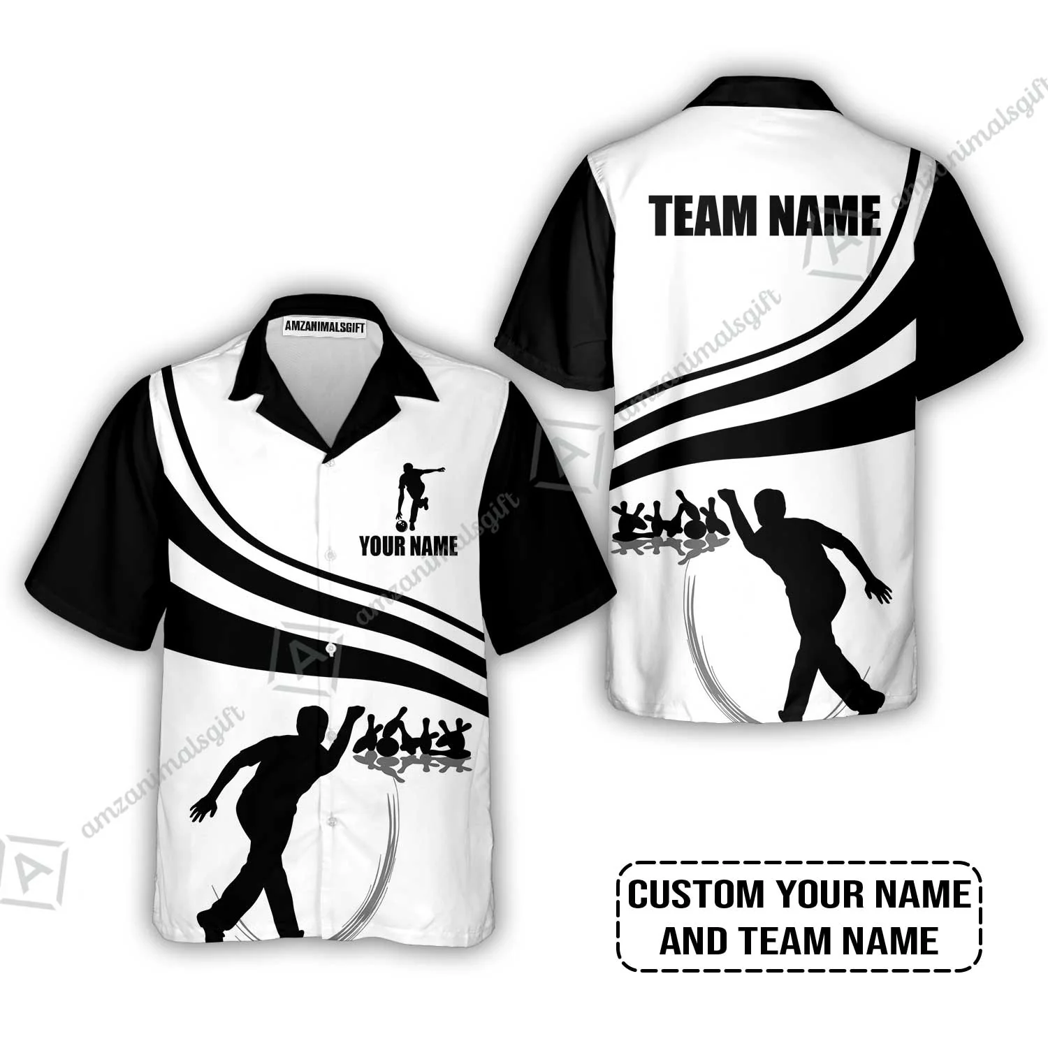 Bowling Custom Name Women Polo Shirt - Black and Gold Men Bowlers Personalized Women Polo Shirt - Image 10