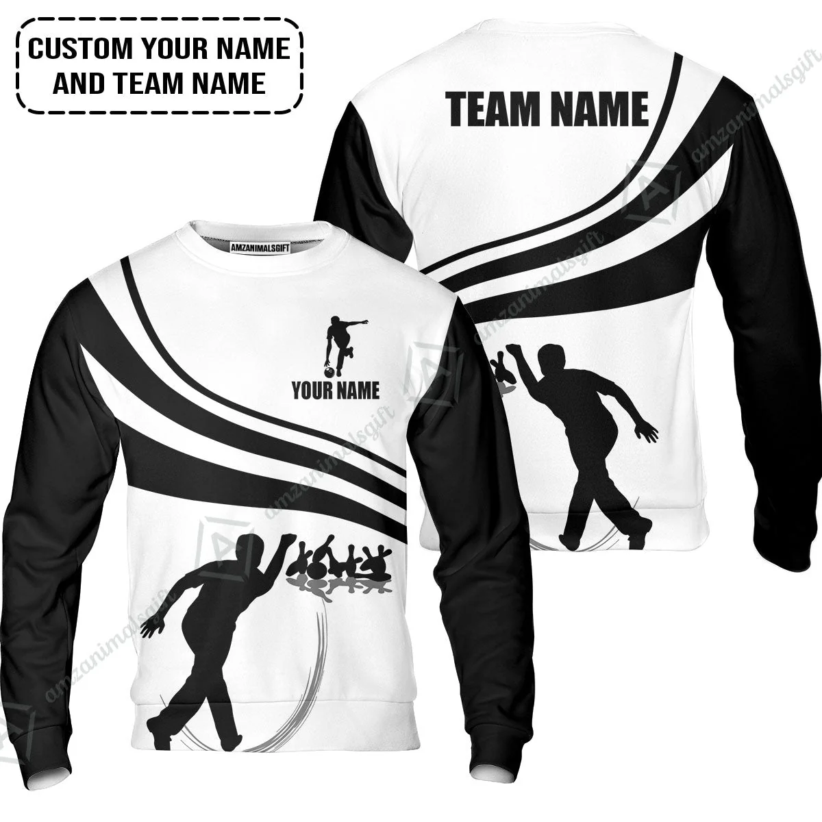 Bowling Custom Name Women Polo Shirt - Black and Gold Men Bowlers Personalized Women Polo Shirt - Image 5