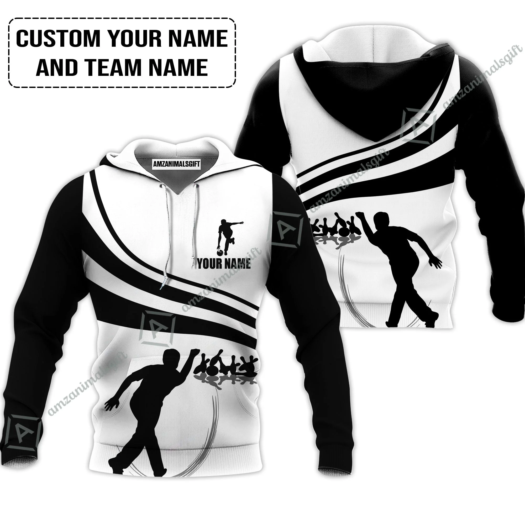 Bowling Custom Name Women Polo Shirt - Black and Gold Men Bowlers Personalized Women Polo Shirt - Image 6
