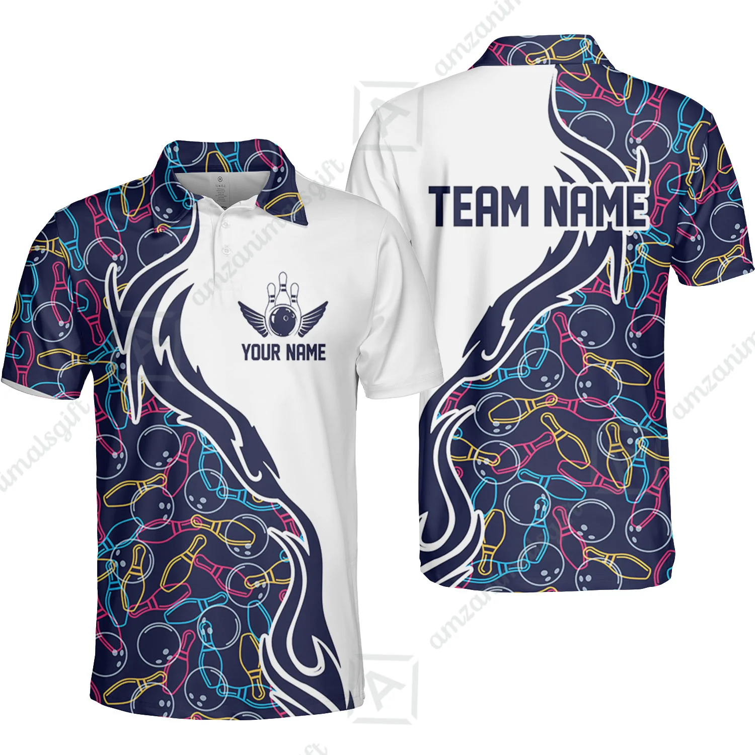 Bowling Custom Women Polo Shirt - Custom Name Bowling Personalized Bowling Polo Shirt - Gift For Friend, Family, Bowling Lovers - Image 6