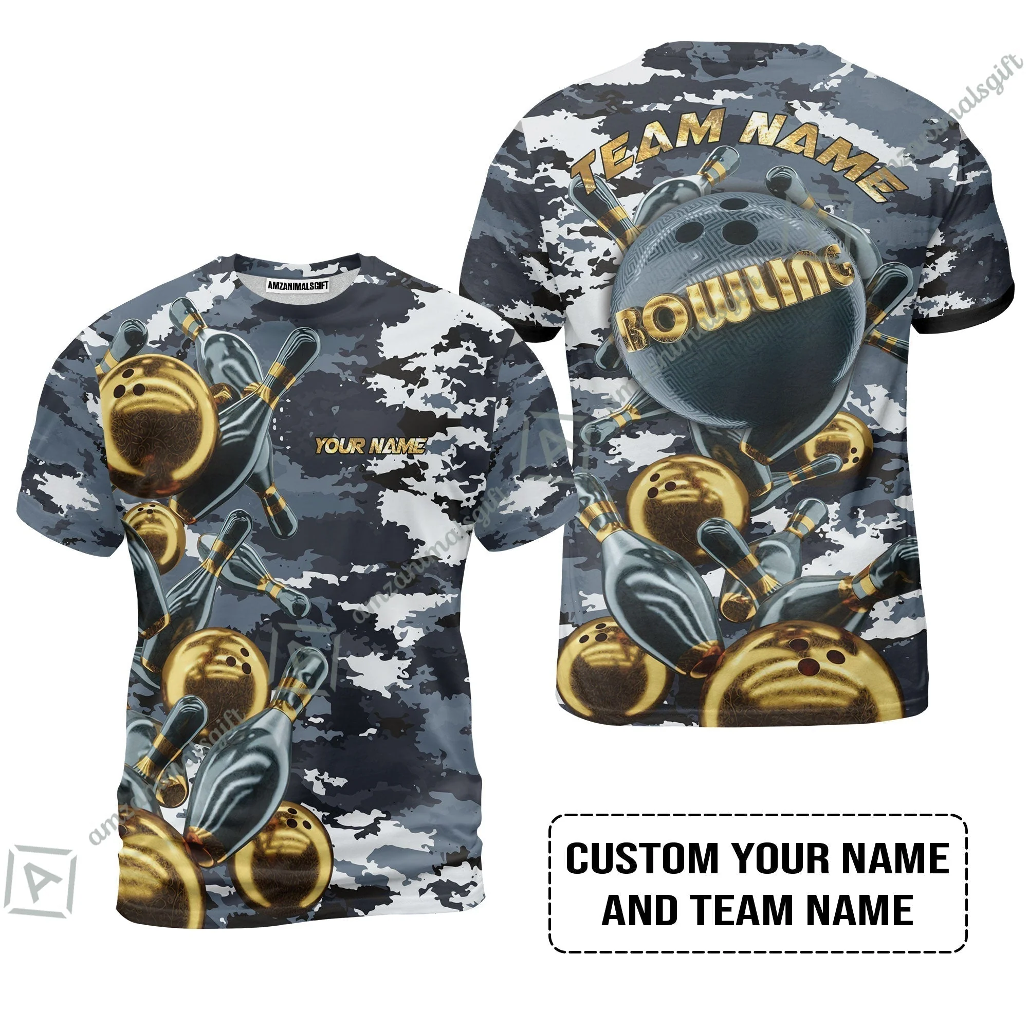 Bowling Custom Women Polo Shirt- Custom Name Camo Navy Personalized Bowling Women Polo Shirt - Image 10