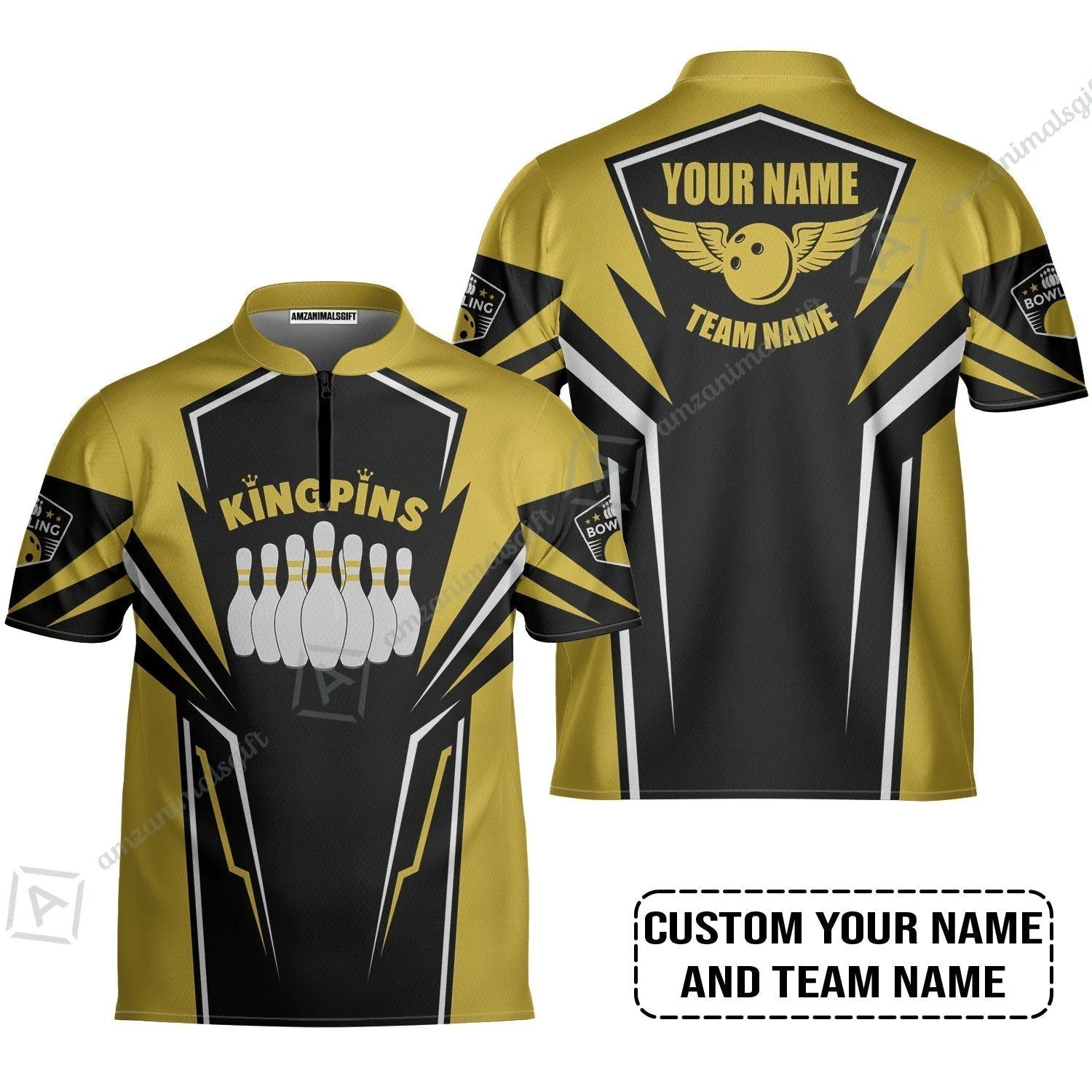 Bowling Custom Women Polo Shirt - Custom Name King Pins Bowling Team Personalized Women Polo Shirt - Image 5