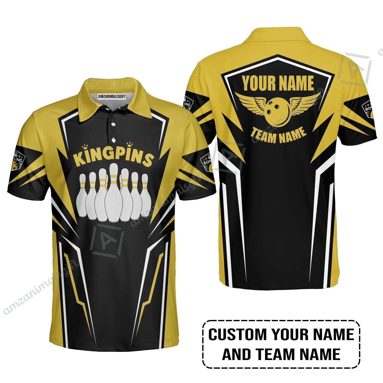 Bowling Custom Women Polo Shirt - Custom Name King Pins Bowling Team Personalized Women Polo Shirt - Image 7