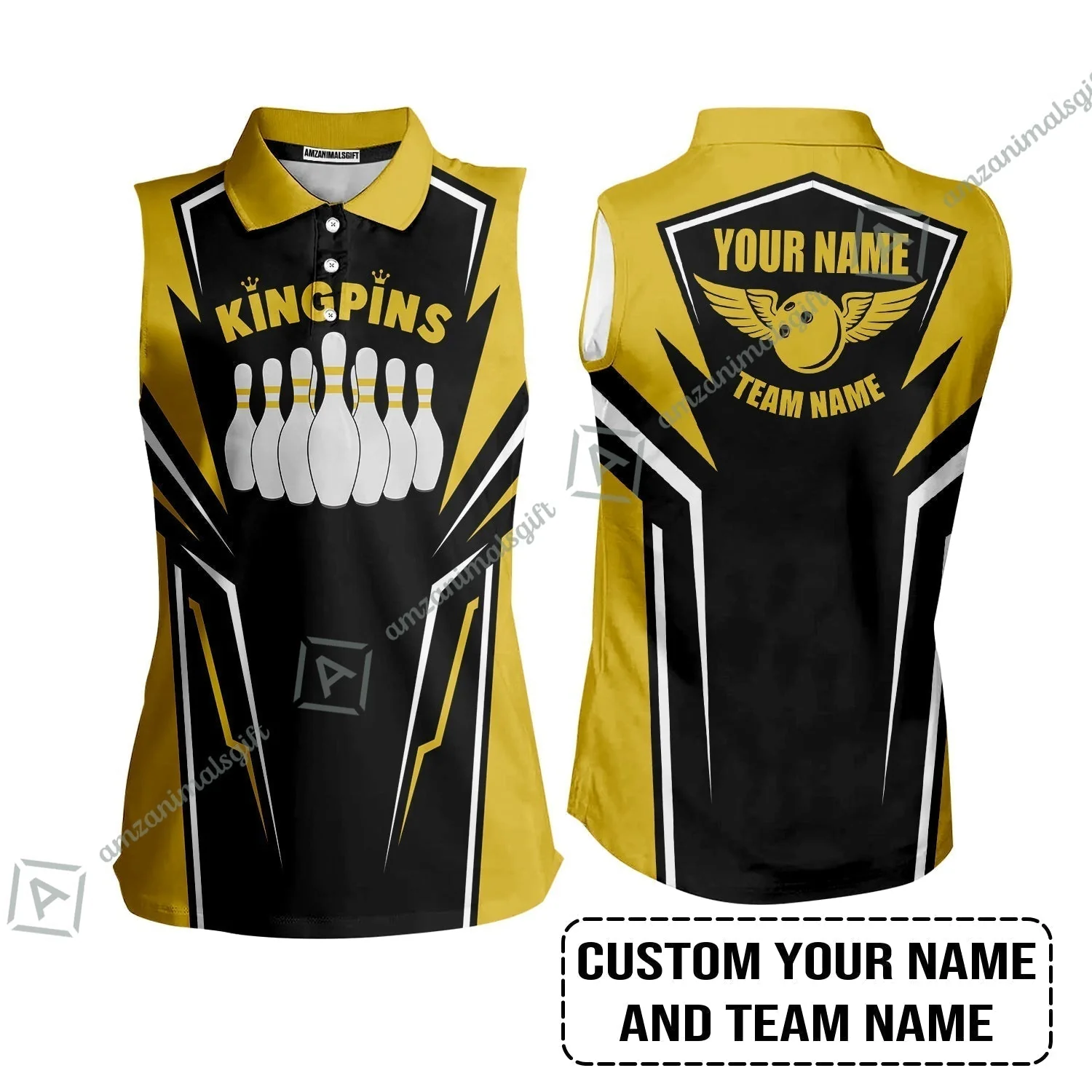 Bowling Custom Women Polo Shirt - Custom Name King Pins Bowling Team Personalized Women Polo Shirt - Image 8