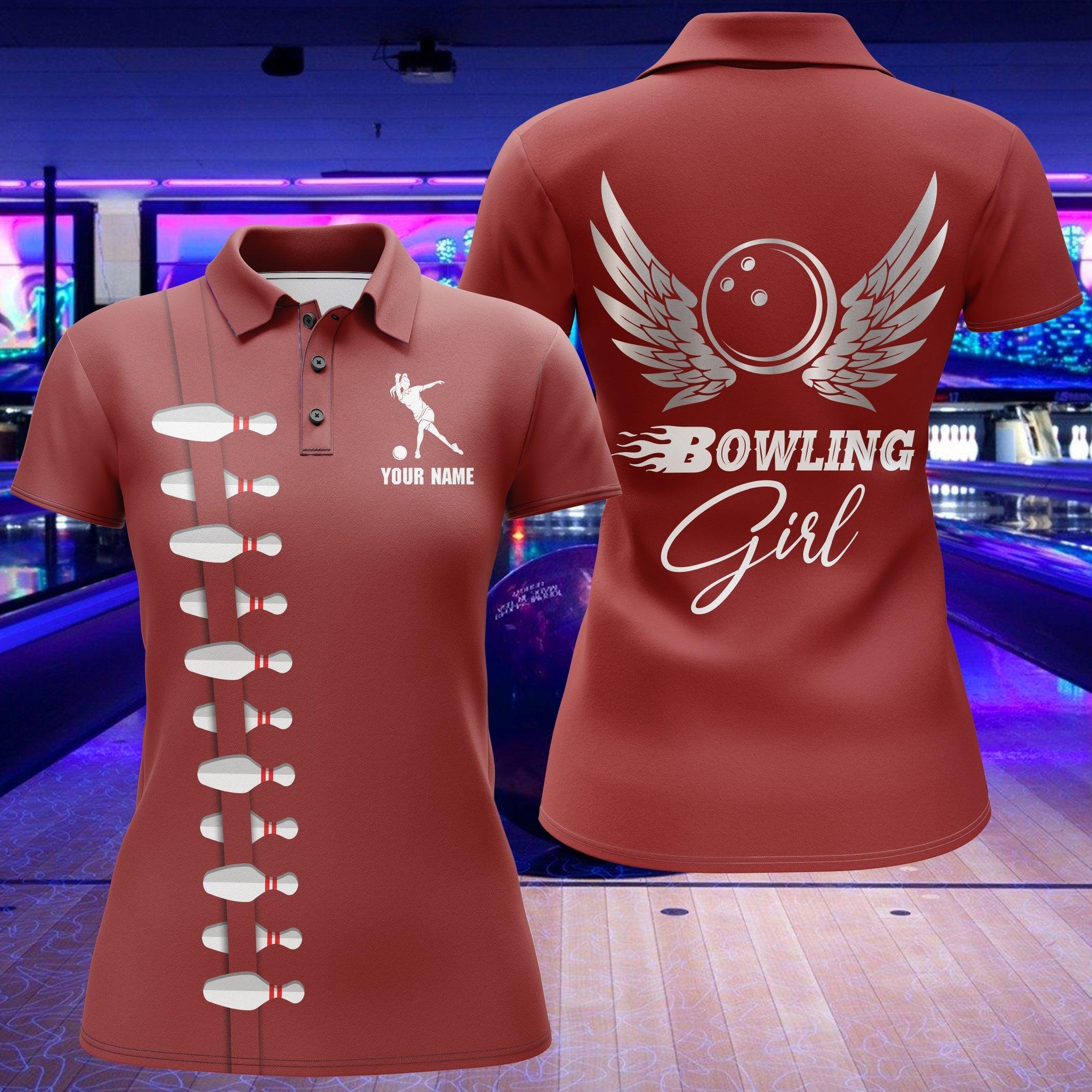 Bowling Custom Women Polo Shirt - Custom Name Polo Shirt, Bowling Girl Personalized Bowling Polo Shirt - Gift For Friend, Family, Bowling Lovers - Image 3