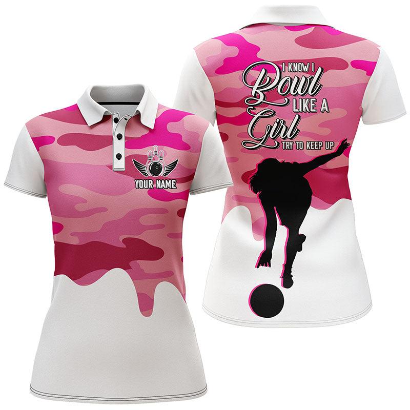Bowling Custom Women Polo Shirt - Custom Name Polo Shirt, Bowling Girl Personalized Bowling Polo Shirt - Gift For Friend, Family, Bowling Lovers - Image 2