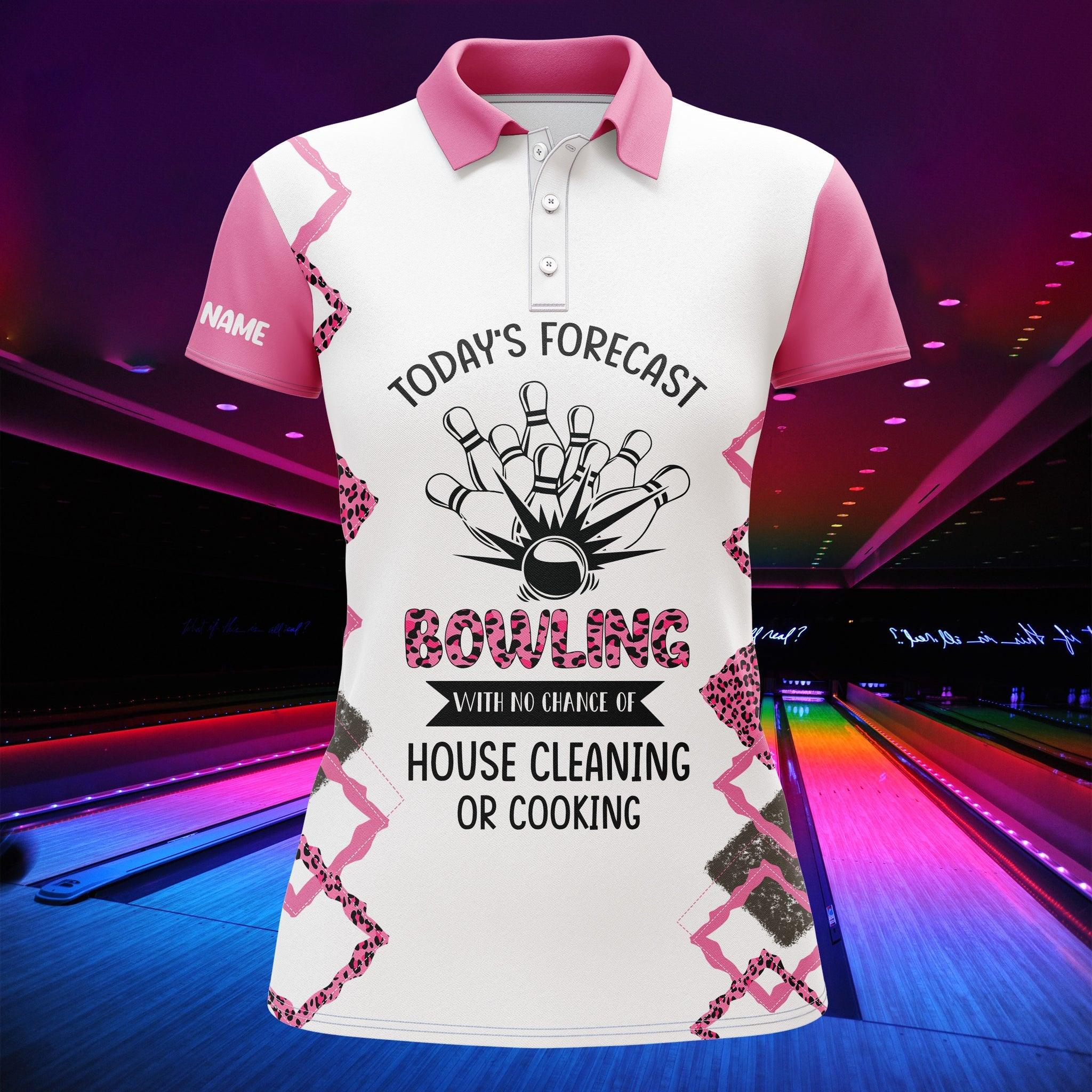 Bowling Custom Women Polo Shirt - Custom Name Polo Shirt, Funny Pink Bowling Personalized Bowling Polo Shirt - Gift For Friend, Family, Bowling Lovers - Image 3