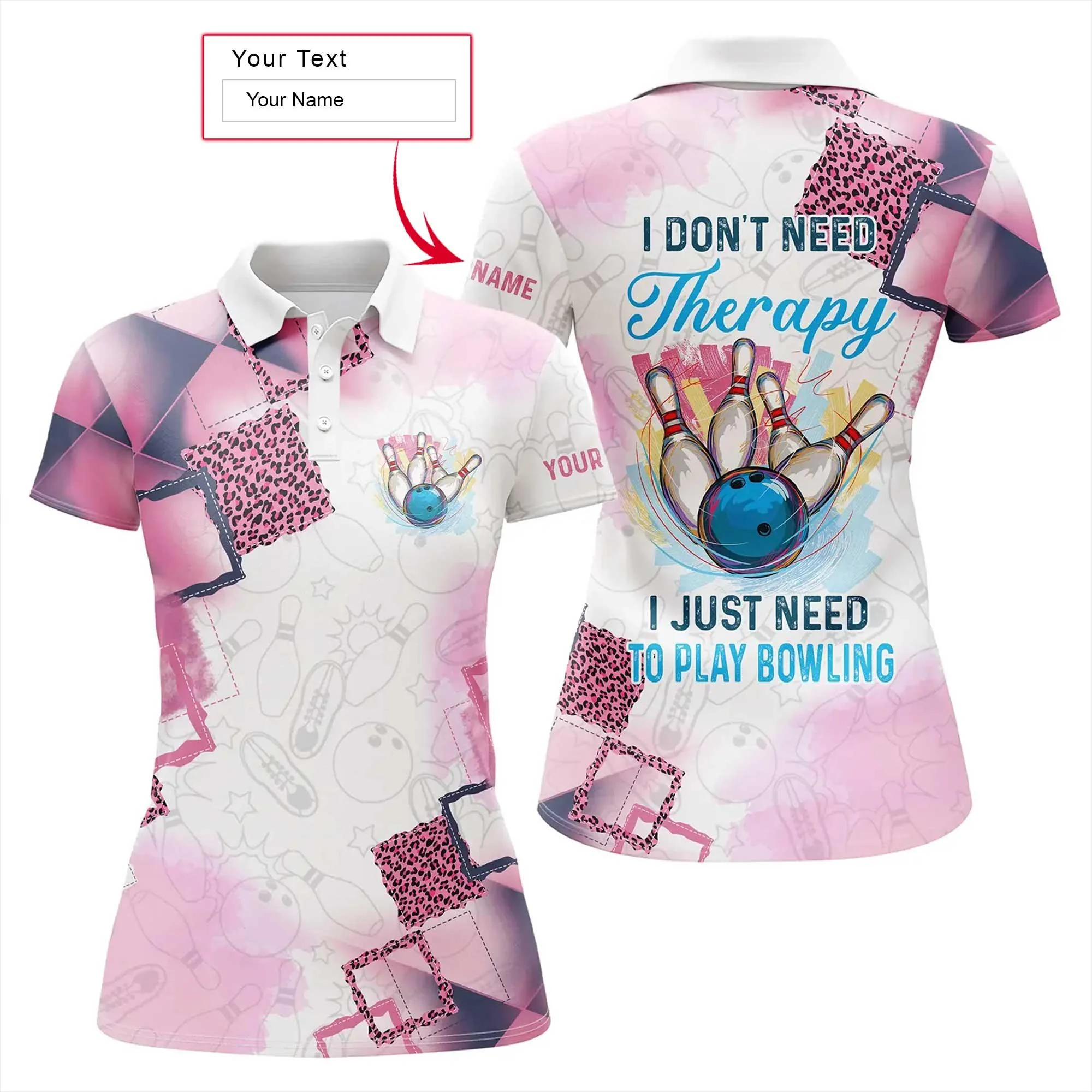 Bowling Custom Women Polo Shirt - Custom Name Polo Shirt, I Just Need To Play Bowling Personalized Bowling Polo Shirt - Gift For Friend, Family, Bowling Lovers