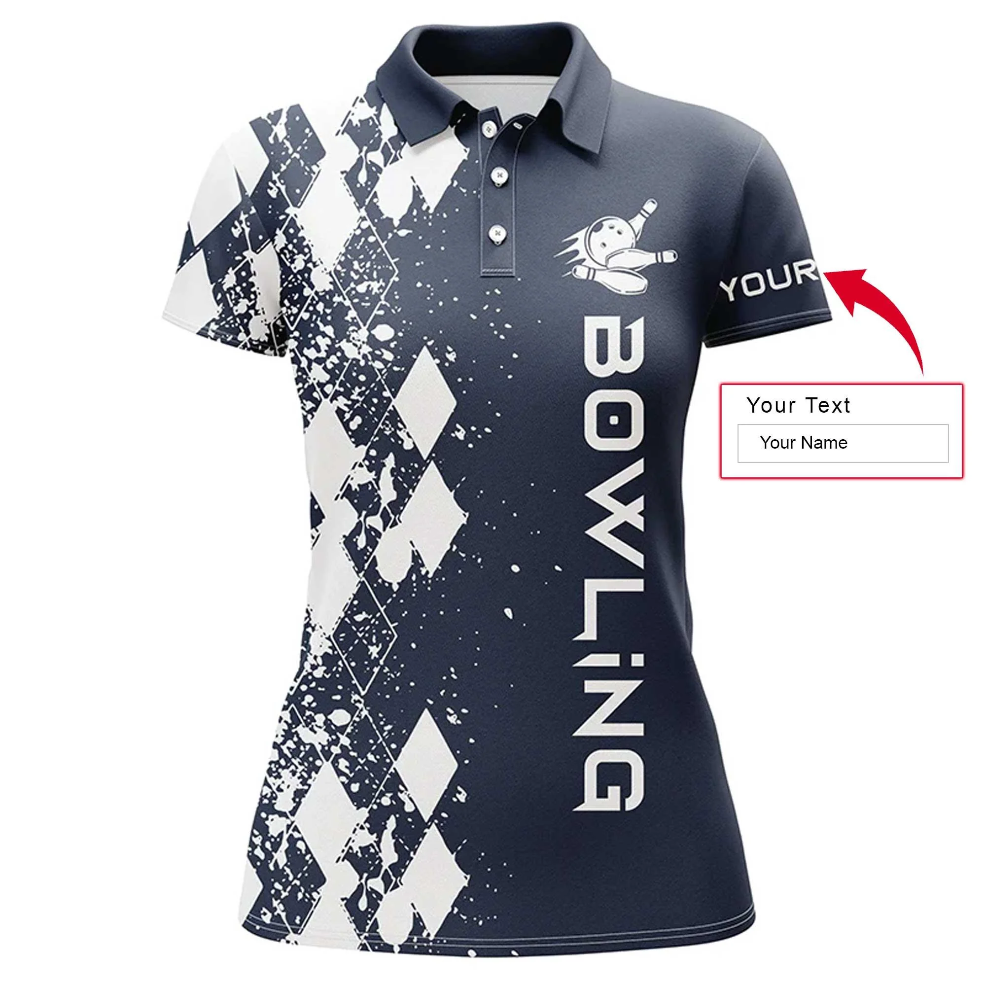 Bowling Custom Women Polo Shirt - Custom Name Polo Shirt, Personalized Bowling Polo Shirt - Gift For Friend, Family, Bowling Lovers