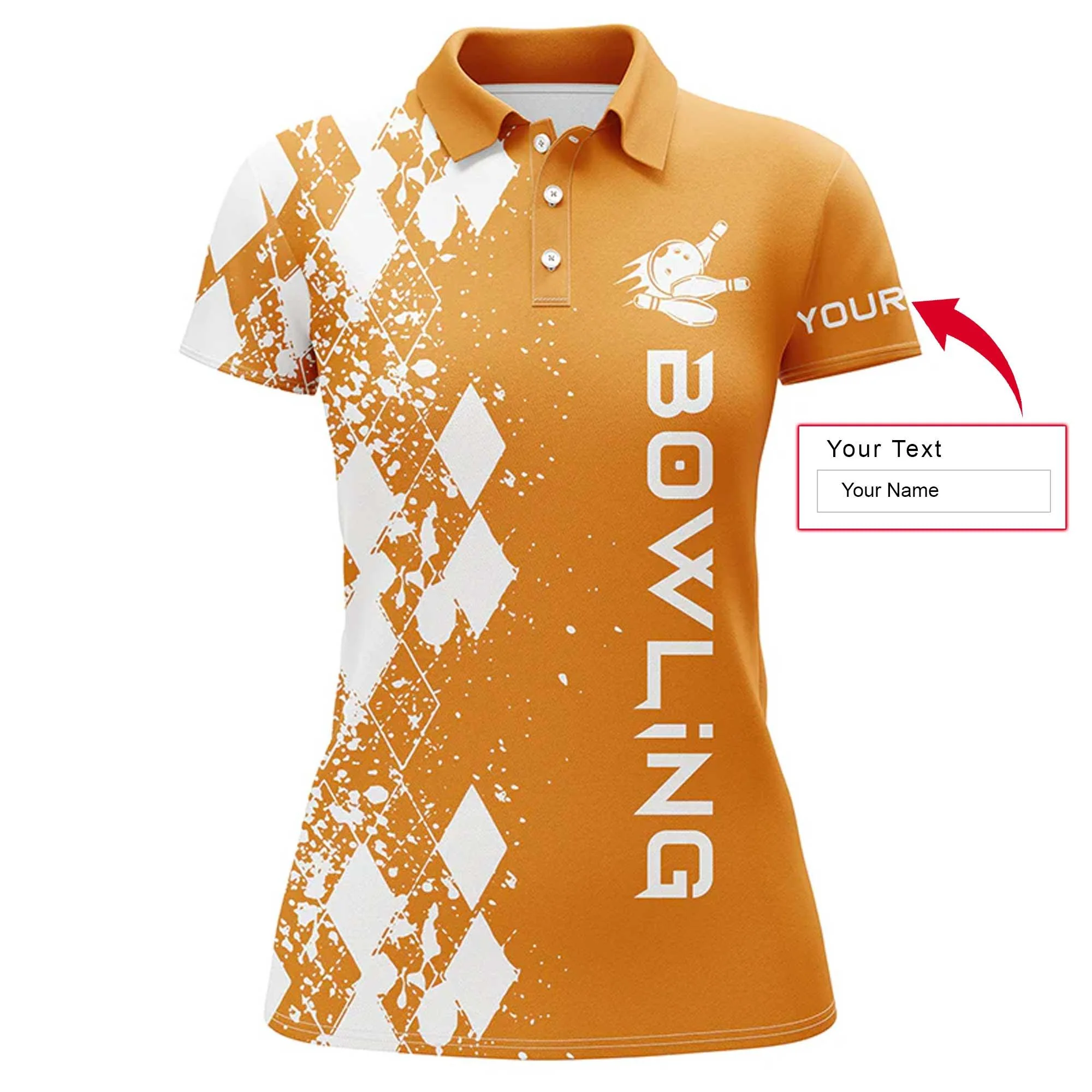 Bowling Custom Women Polo Shirt - Custom Name Polo Shirt, Personalized Bowling Polo Shirt - Gift For Friend, Family, Bowling Lovers - Image 2