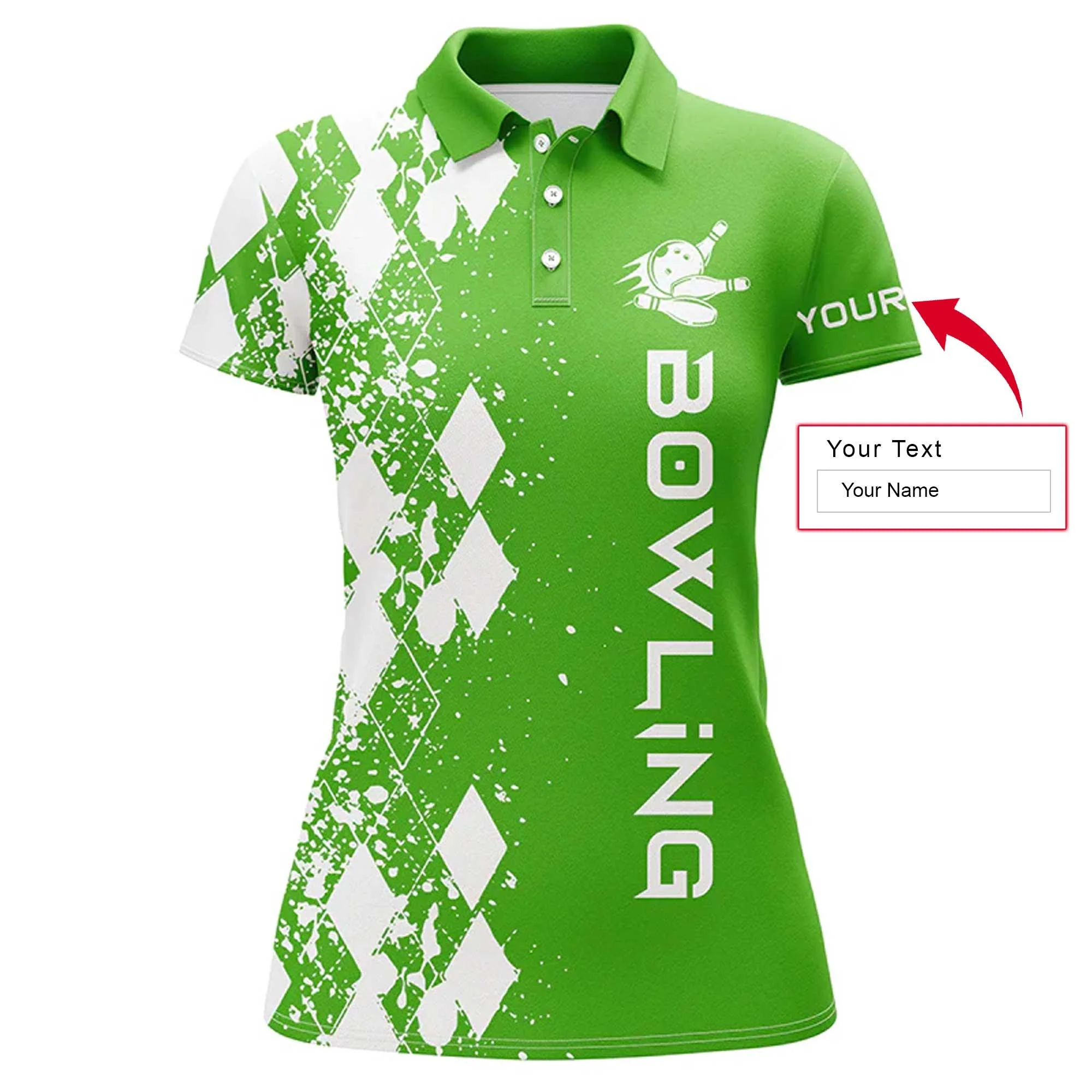 Bowling Custom Women Polo Shirt - Custom Name Polo Shirt, Personalized Bowling Polo Shirt - Gift For Friend, Family, Bowling Lovers - Image 3