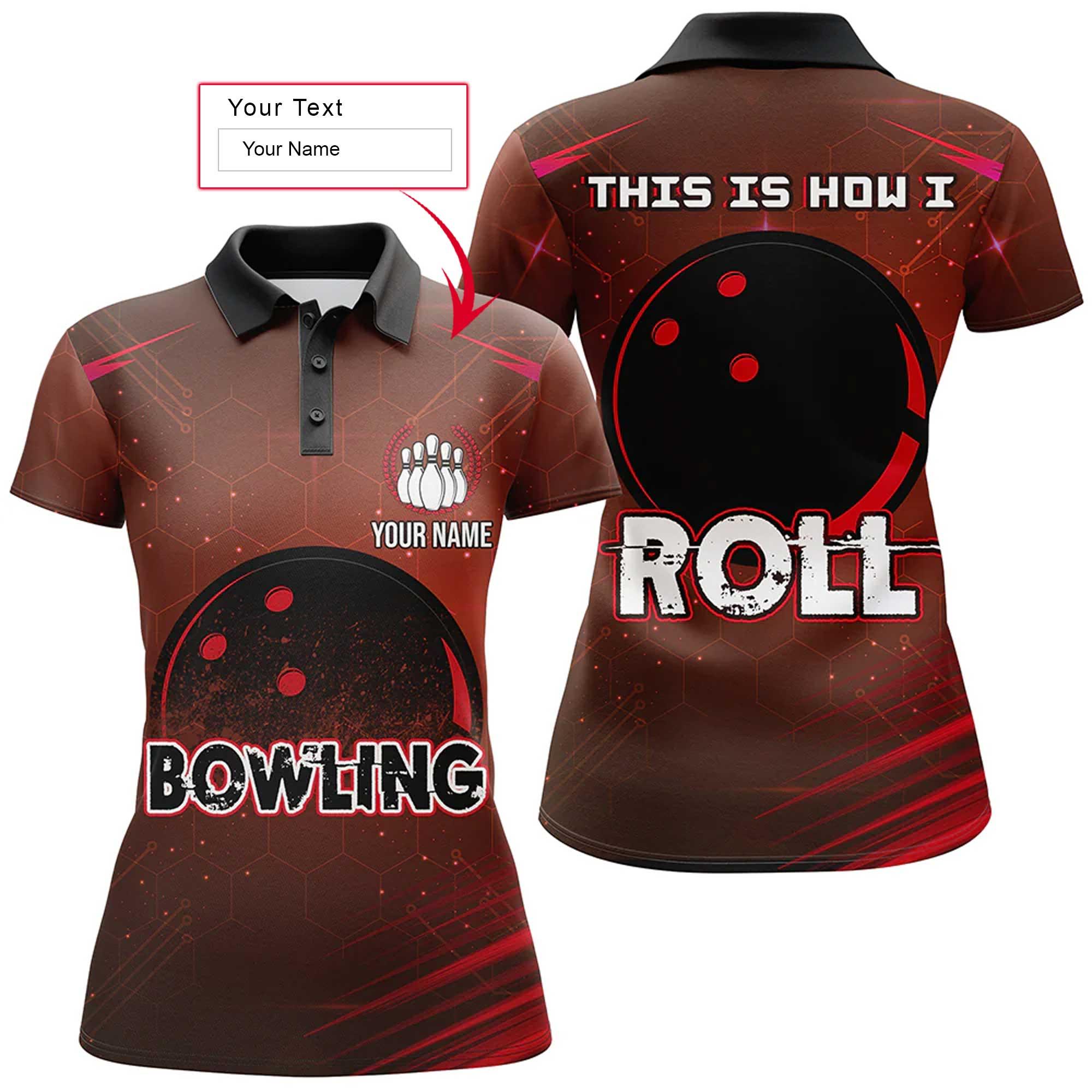 Bowling Custom Women Polo Shirt - Custom Name This Is How I Roll Polo Bowling Personalized Bowling Polo Shirt - Gift For Friend, Family, Bowling Lovers