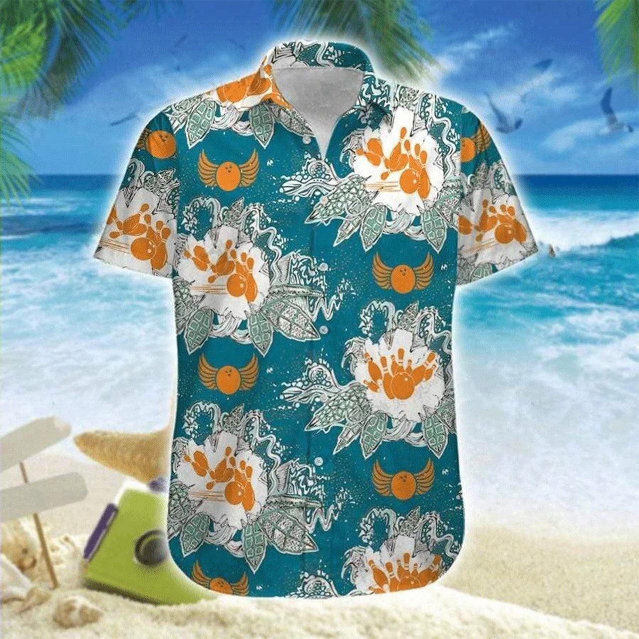 Bowling Hawaiian Shirt, Bowling Art Blue Aloha Hawaiian Shirts For Men and Women - Gift For Bowling Lovers, Friend, Family - Image 2