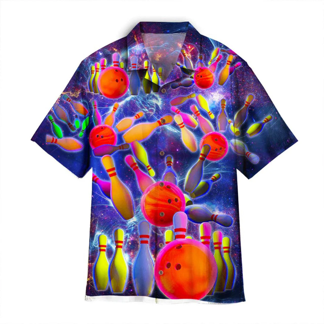 Bowling Hawaiian Shirt, Bowling In The Universe Aloha Hawaiian Shirts For Men and Women - Gift For Bowling Lovers, Friend, Family - Image 2