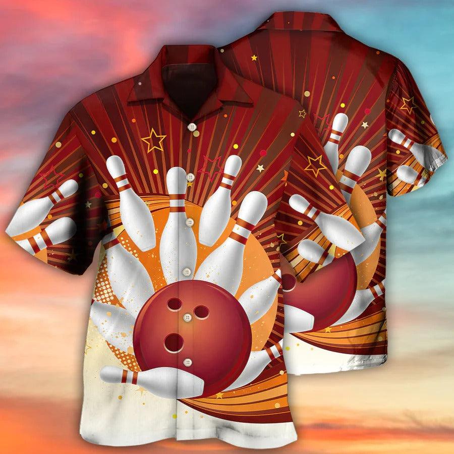 Bowling Hawaiian Shirt, Bowling Painting Hawaiian Shirt, Bowling Strike Aloha Shirt For Men - Perfect Gift For Bowling Lovers, Bowlers
