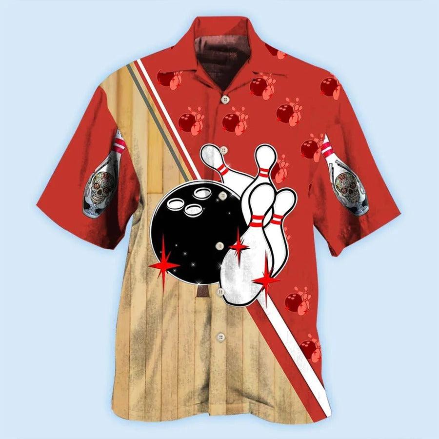 Bowling Hawaiian Shirt, Bowling Skull Hawaiian Shirt, Bowling Aloha HawaiianShirt For Men - Perfect Gift For Bowling Lovers, Bowlers - Image 3