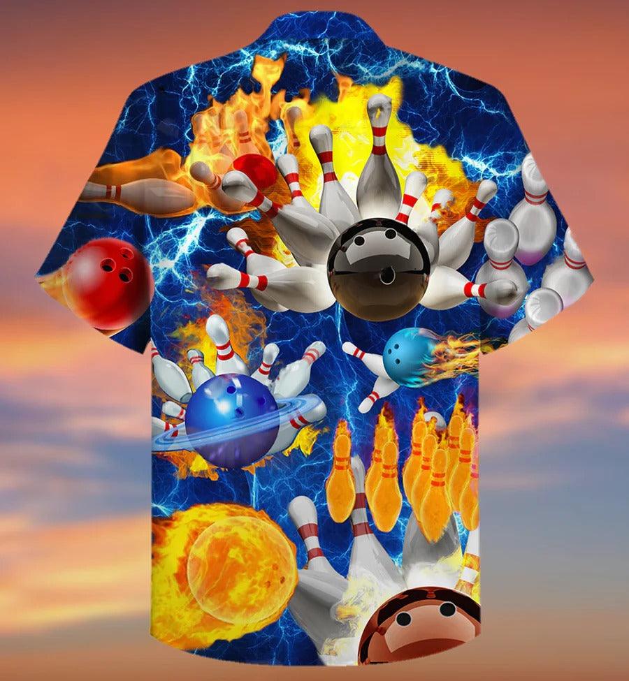 Bowling Hawaiian Shirt, Bowling With Flame Hawaiian Shirt, Earth Planet Bowling Shirt - Perfect Gift For Bowling Lovers, Bowlers - Image 3