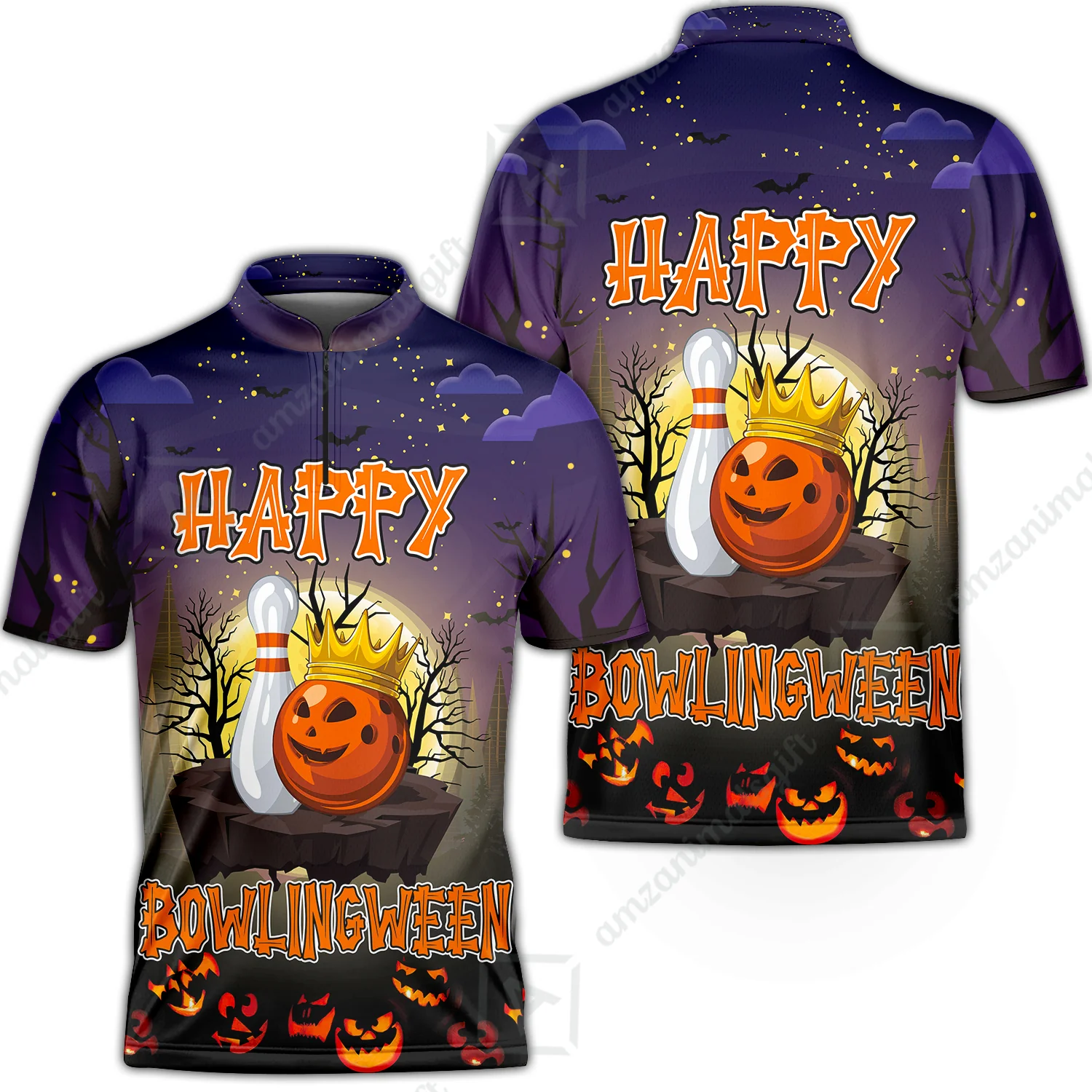 Bowling Hawaiian Shirt, Halloween Bowling Happy Bowlinween Aloha Hawaiian Shirts For Men and Women - Gift For Bowling Lovers, Friend, Family - Image 6