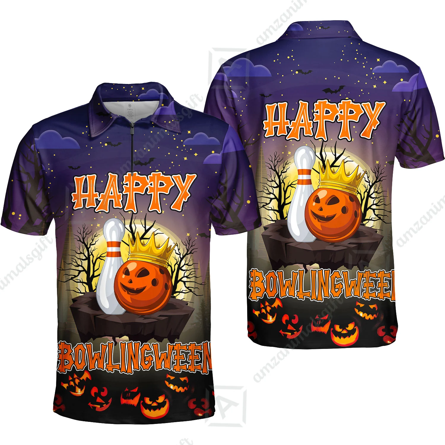 Bowling Hawaiian Shirt, Halloween Bowling Happy Bowlinween Aloha Hawaiian Shirts For Men and Women - Gift For Bowling Lovers, Friend, Family - Image 7
