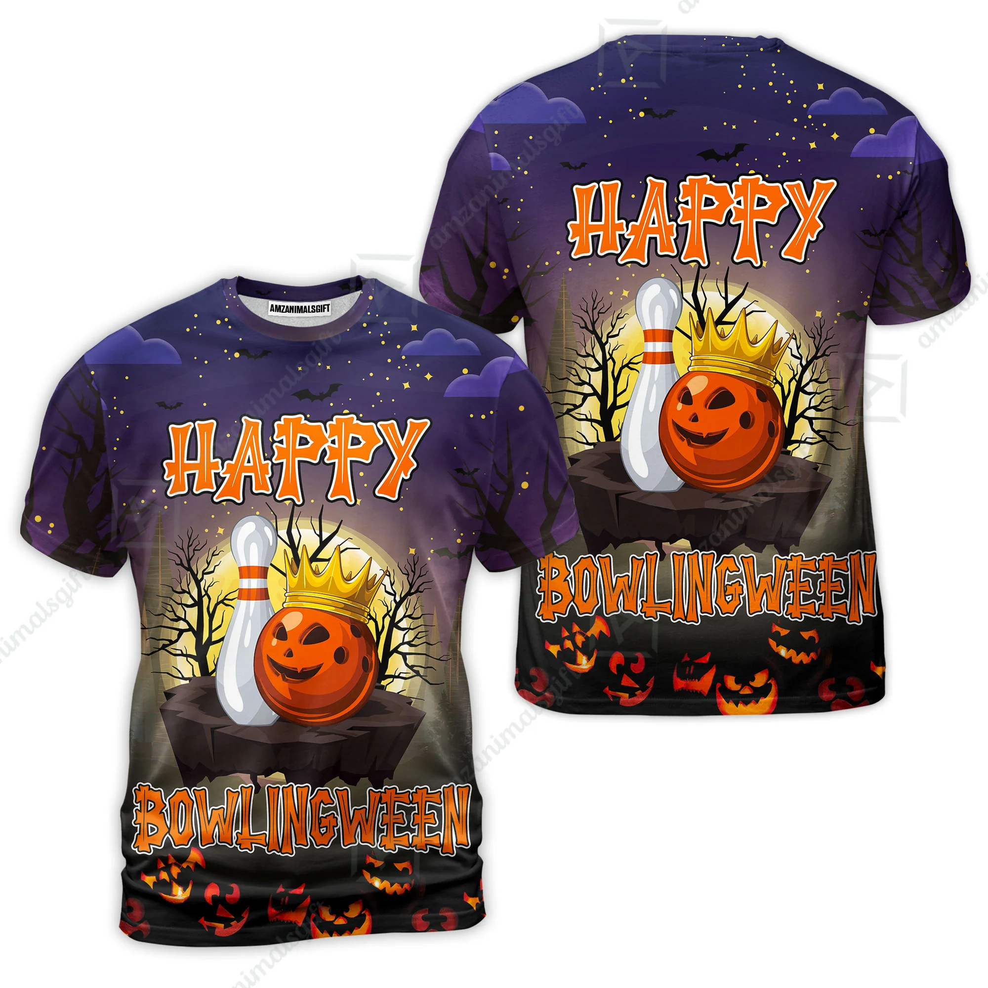 Bowling Hawaiian Shirt, Halloween Bowling Happy Bowlinween Aloha Hawaiian Shirts For Men and Women - Gift For Bowling Lovers, Friend, Family - Image 8