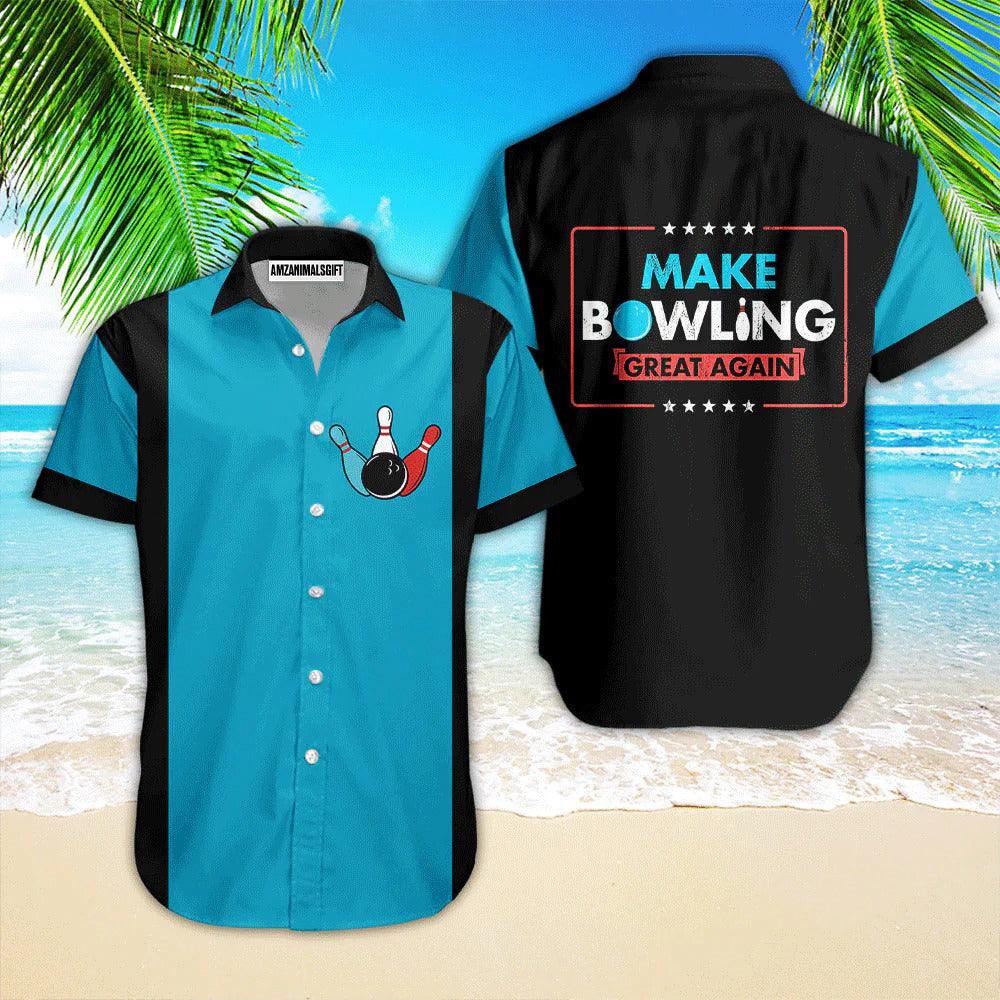 Bowling Hawaiian Shirt, Make Bowling Great Again Aloha Hawaiian Shirts For Men and Women - Gift For Bowling Lovers, Friend, Family - Image 2