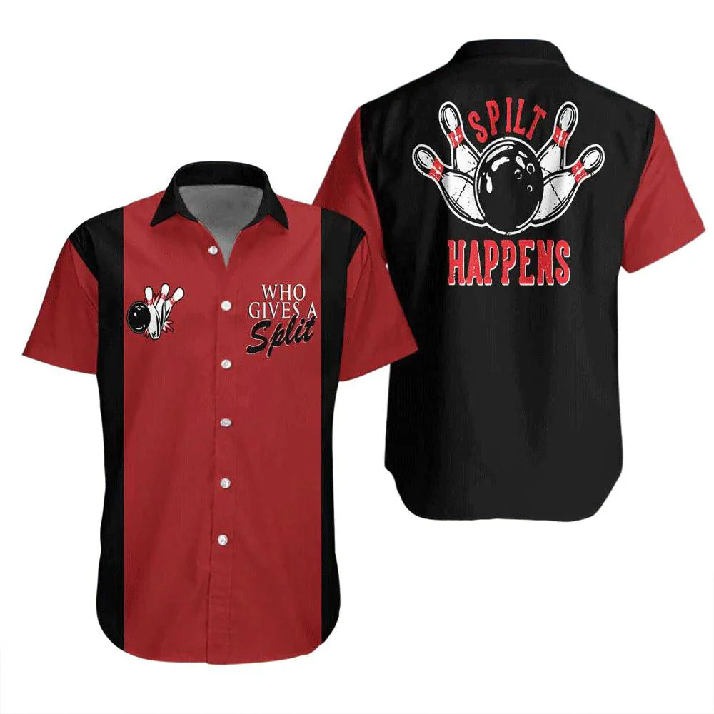 Bowling Hawaiian Shirt, Who Gives A Split Bowling Red Aloha Hawaiian Shirts For Men and Women - Gift For Bowling Lovers, Friend, Family - Image 2