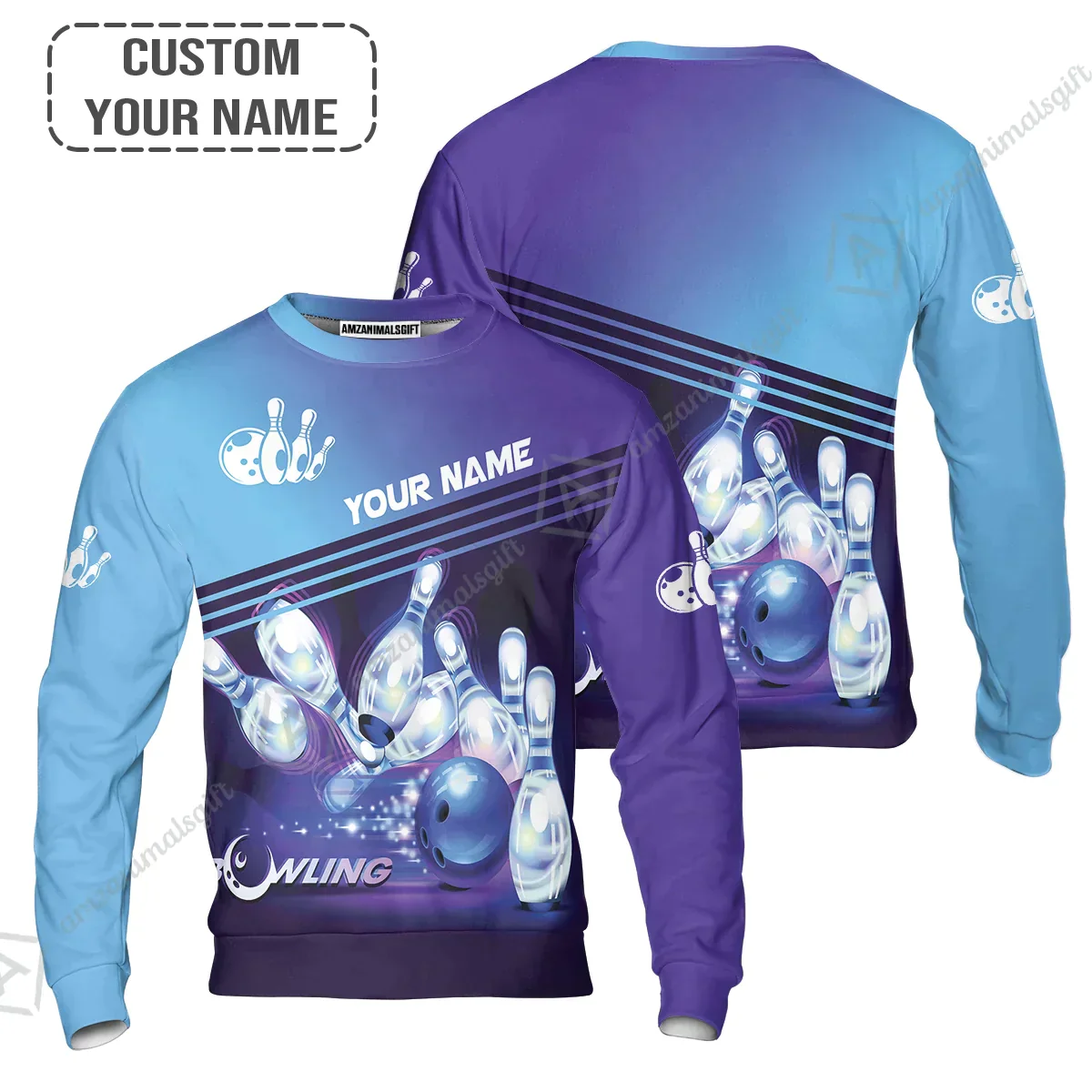 Bowling Hawaiian Shirt With Custom Name, Personalized Blue Bowling Shirt Uniform Players, Perfect Outfits For Bowling Lovers, Bowlers - Image 9