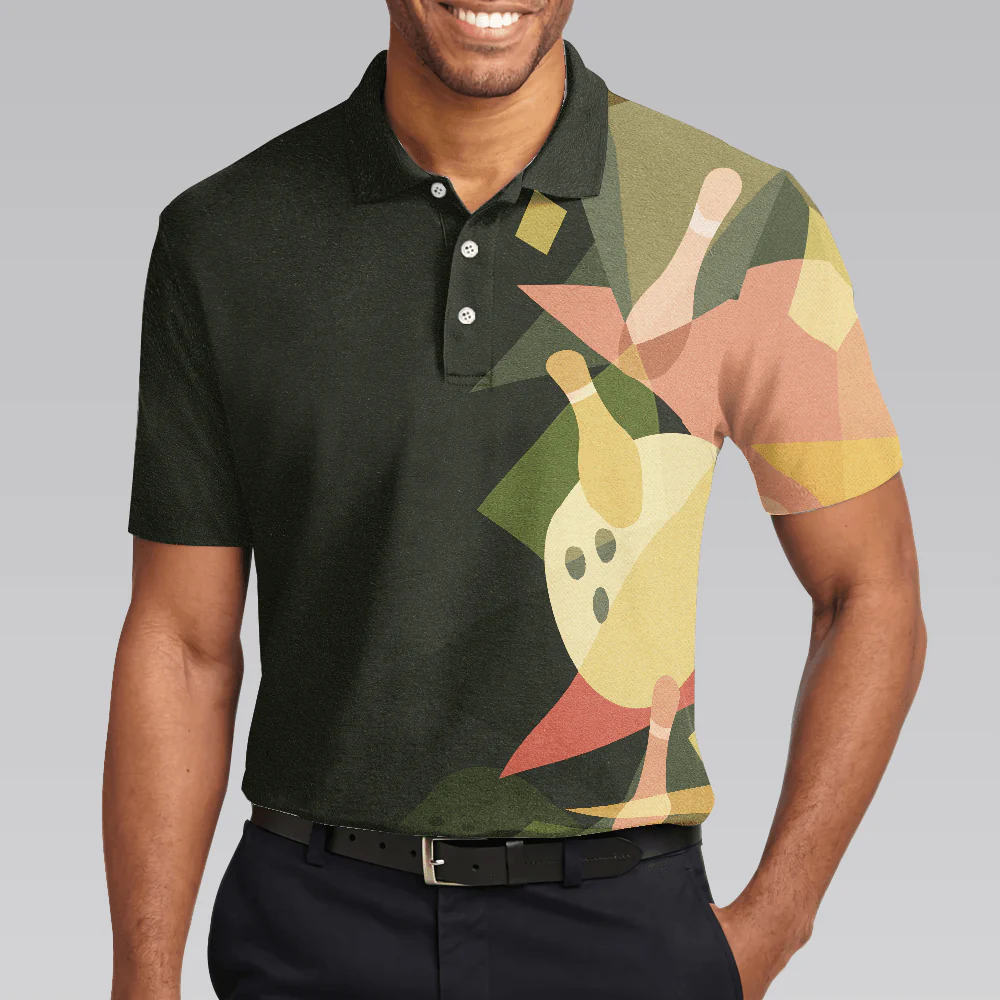 Bowling Men Polo Shirt - Artistic Colorful Bowling Polo Shirt For Men - Perfect Gift For Friend, Family, Bowling Lovers - Image 6