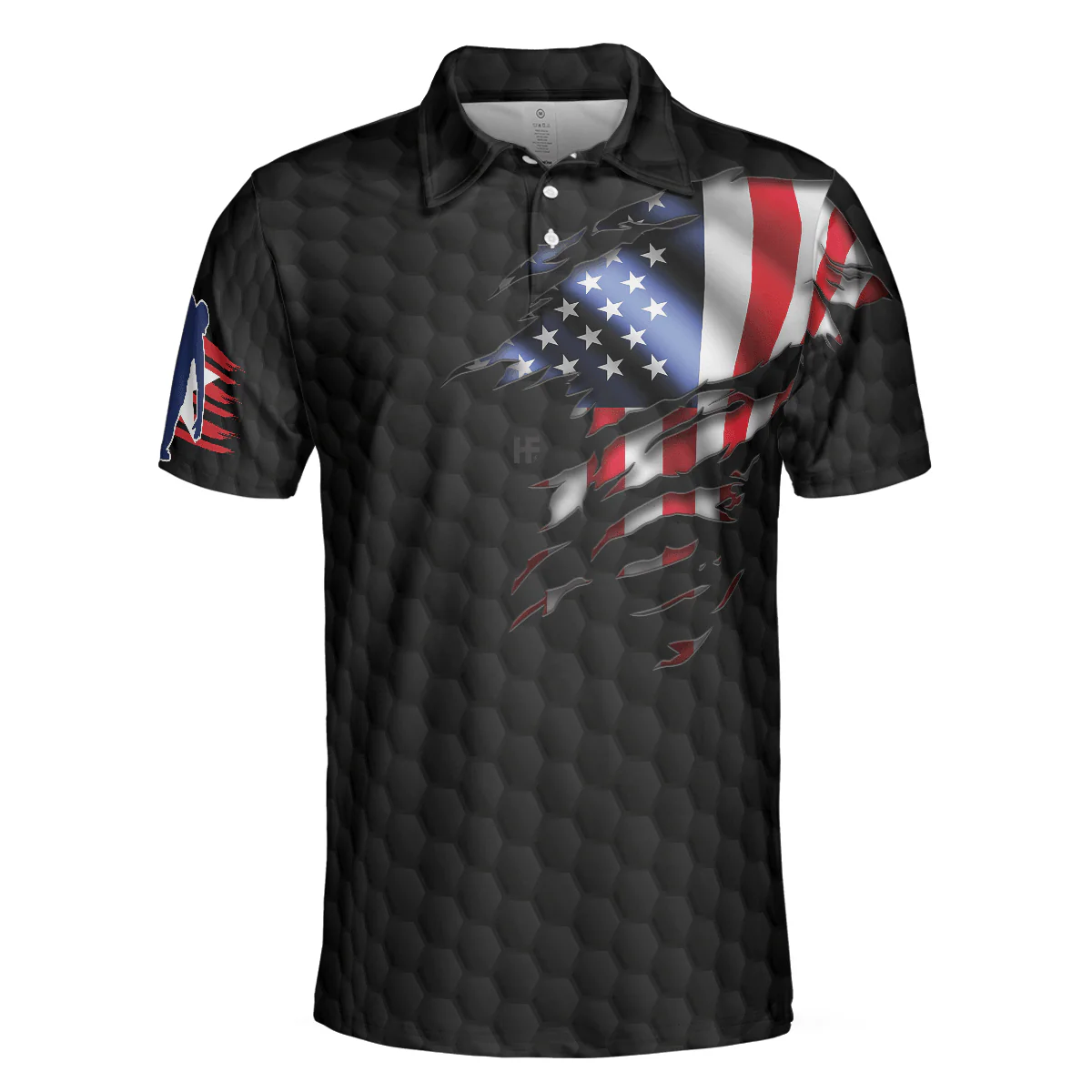 Bowling Men Polo Shirt - Beer Frame With American Flag Bowling Polo Shirt For Men - Perfect Gift For Friend, Family, Bowling Lovers - Image 4