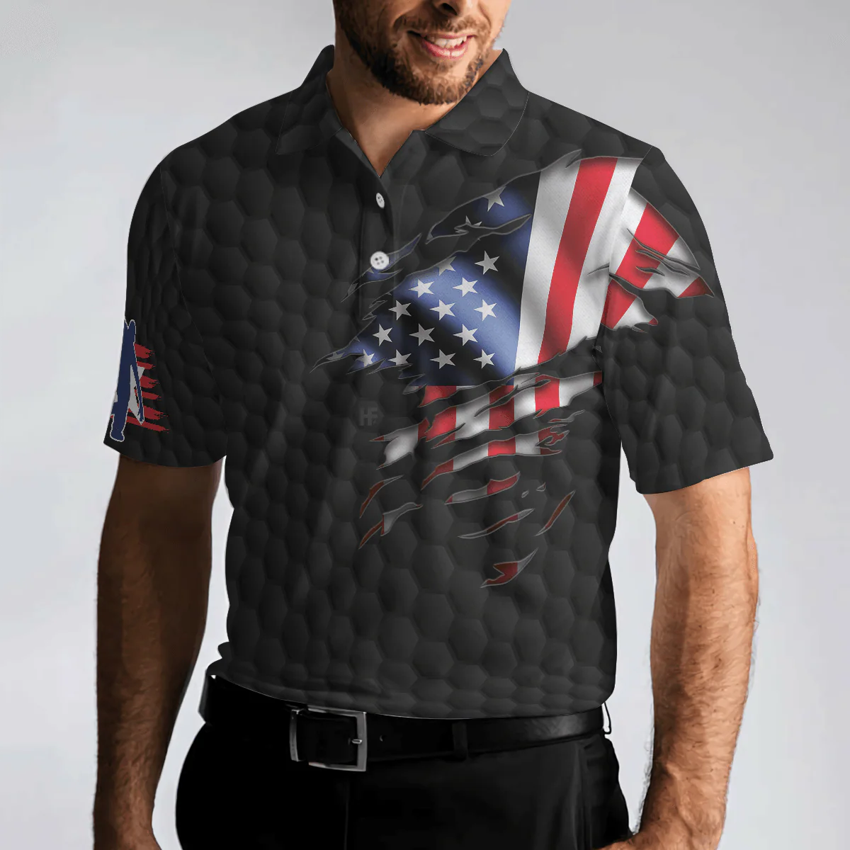 Bowling Men Polo Shirt - Beer Frame With American Flag Bowling Polo Shirt For Men - Perfect Gift For Friend, Family, Bowling Lovers - Image 6