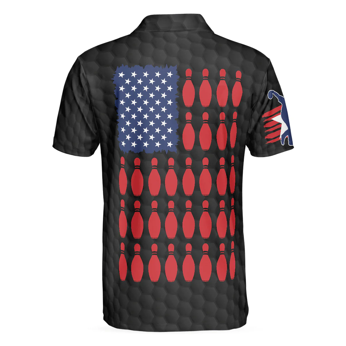 Bowling Men Polo Shirt - Black American Flag, Cool Bowling Polo Shirt For Men - Perfect Gift For Friend, Family, Bowling Lovers - Image 4