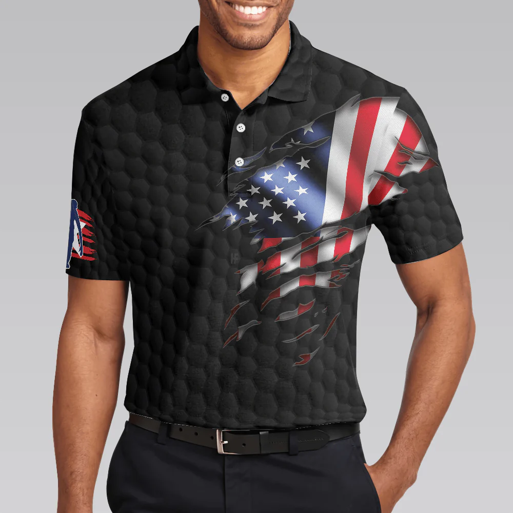 Bowling Men Polo Shirt - Black American Flag, Cool Bowling Polo Shirt For Men - Perfect Gift For Friend, Family, Bowling Lovers - Image 6