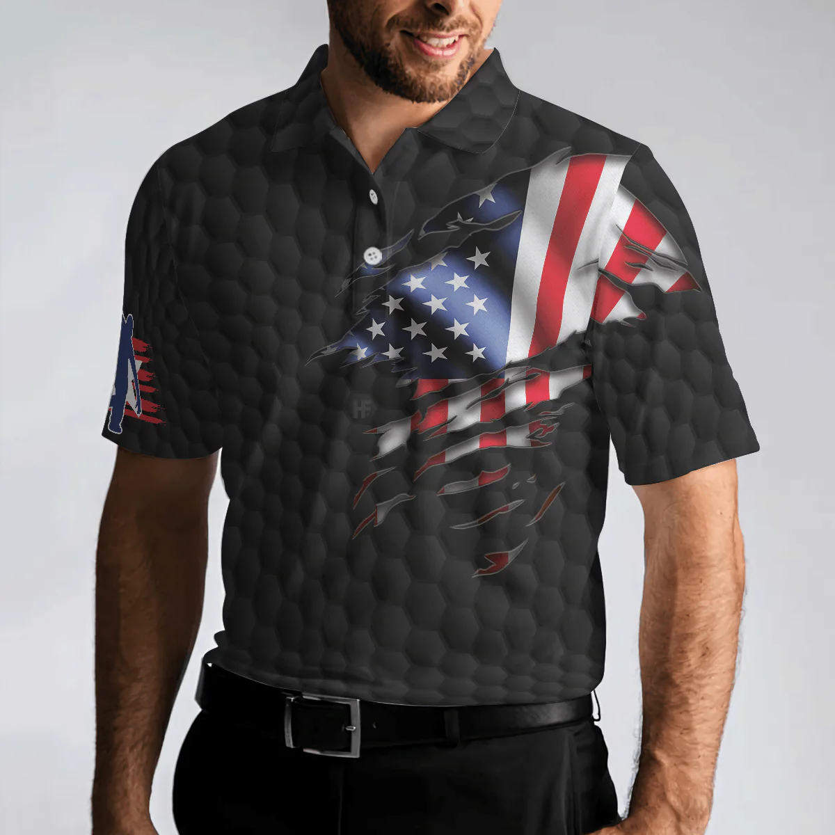 Bowling Men Polo Shirt - Black American Flag, Cool Bowling Polo Shirt For Men - Perfect Gift For Friend, Family, Bowling Lovers - Image 7