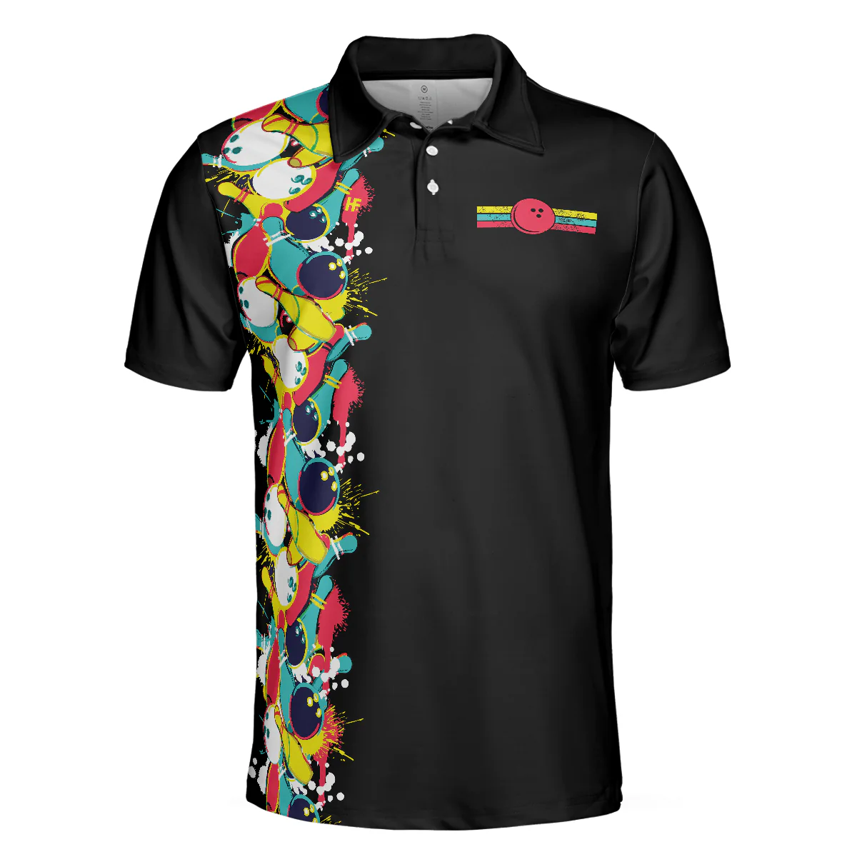 Bowling Men Polo Shirt - Black Bowling Pattern, Grab Your Balls Bowling Polo Shirt For Men - Perfect Gift For Friend, Family, Bowling Lovers - Image 4