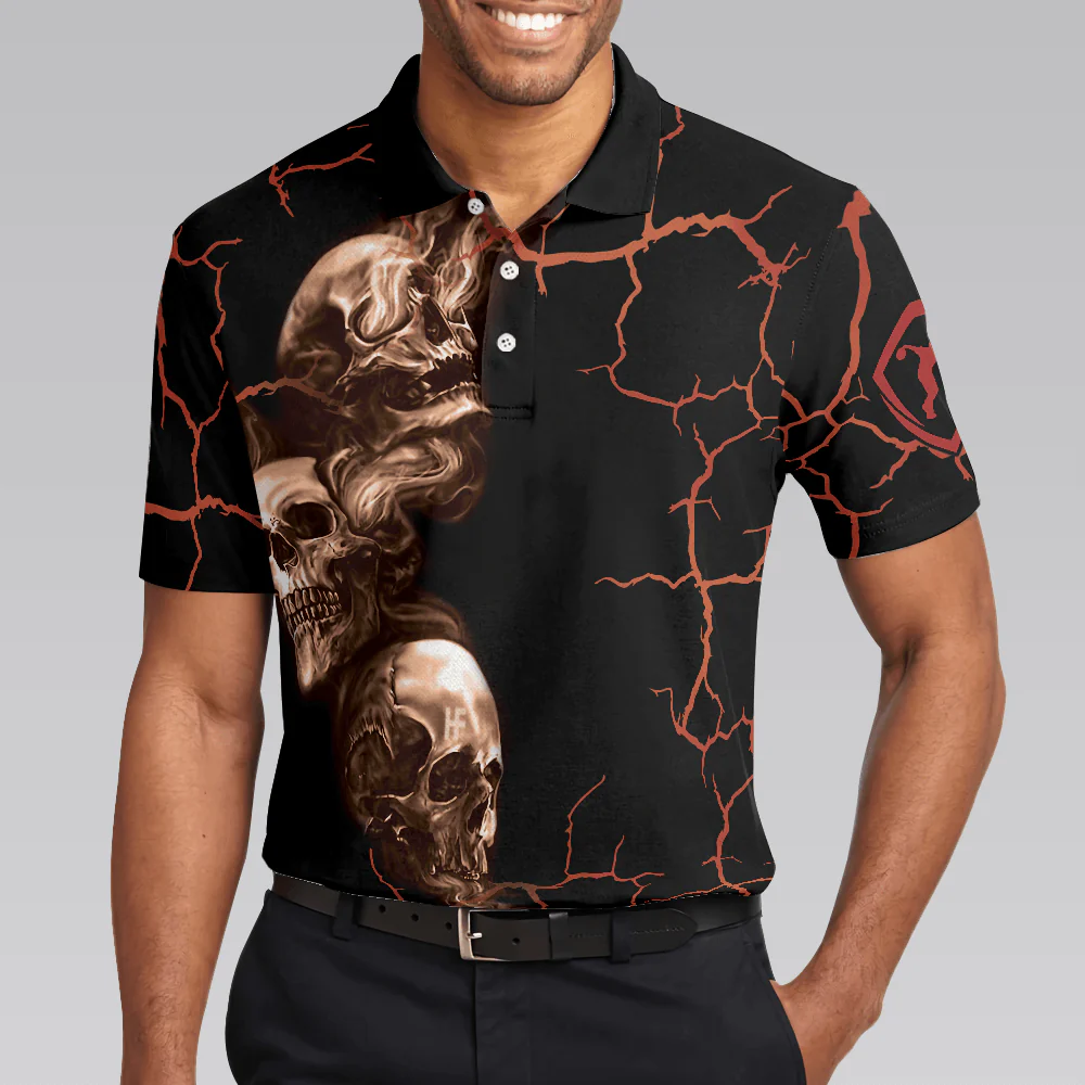 Bowling Men Polo Shirt - Bowl Curse Polo Shirt, Skull Bowling, Spooky Halloween Bowling Polo Shirt - Gift For Friend, Family, Bowling Lovers - Image 5
