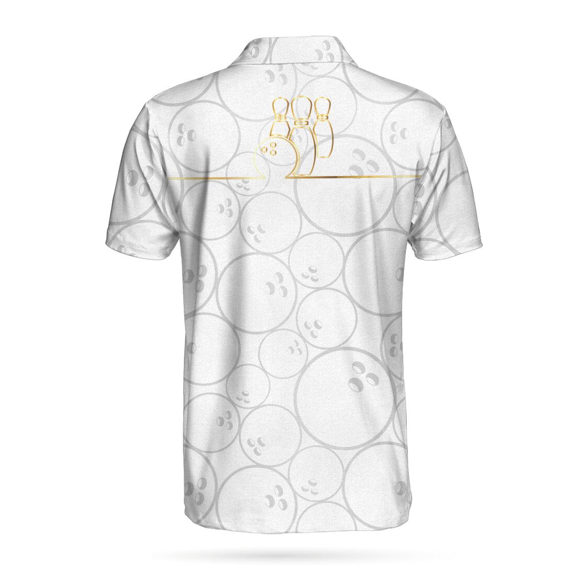 Bowling Men Polo Shirt - Bowling American Flag White Background Polo Shirt, American Flag Bowling Polo Shirt - Gift For Friend, Family, Bowling Lovers - Image 2