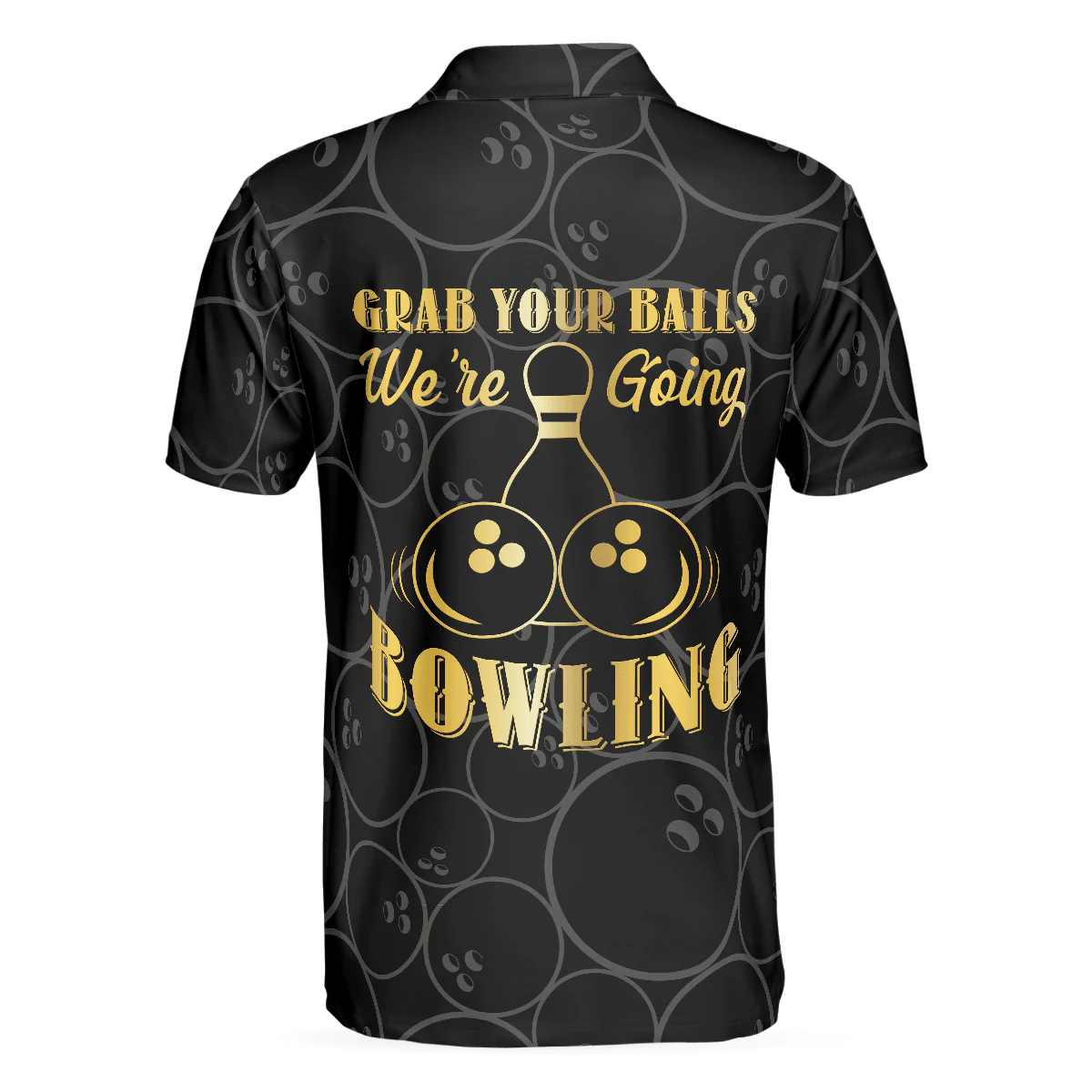 Bowling Men Polo Shirt - Bowling Ball Pattern Men Polo Shirt - Best Bowling Gift For Men - Perfect Gift For Friend, Family, Bowling Lovers - Image 3