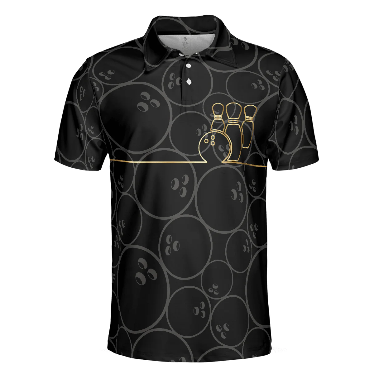 Bowling Men Polo Shirt - Bowling Ball Pattern Men Polo Shirt - Best Bowling Gift For Men - Perfect Gift For Friend, Family, Bowling Lovers - Image 4