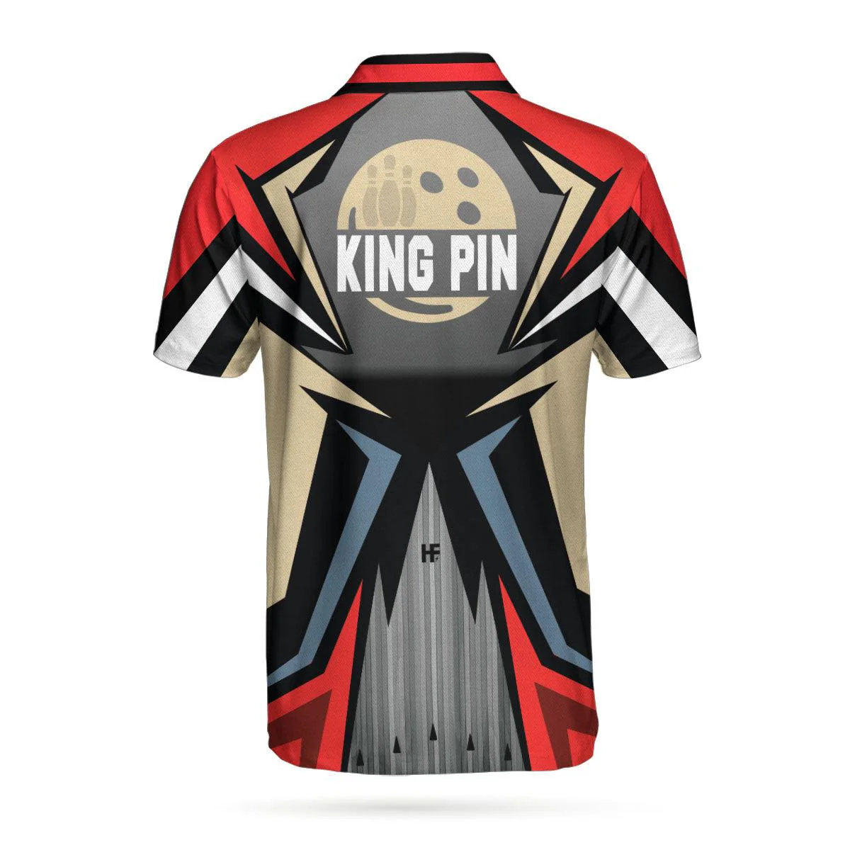Bowling Men Polo Shirt - Bowling Red Kingpin Polo Shirt, Bowling Alley Bowling Polo Shirt For Men - Perfect Gift For Friend, Family, Bowling Lovers - Image 2